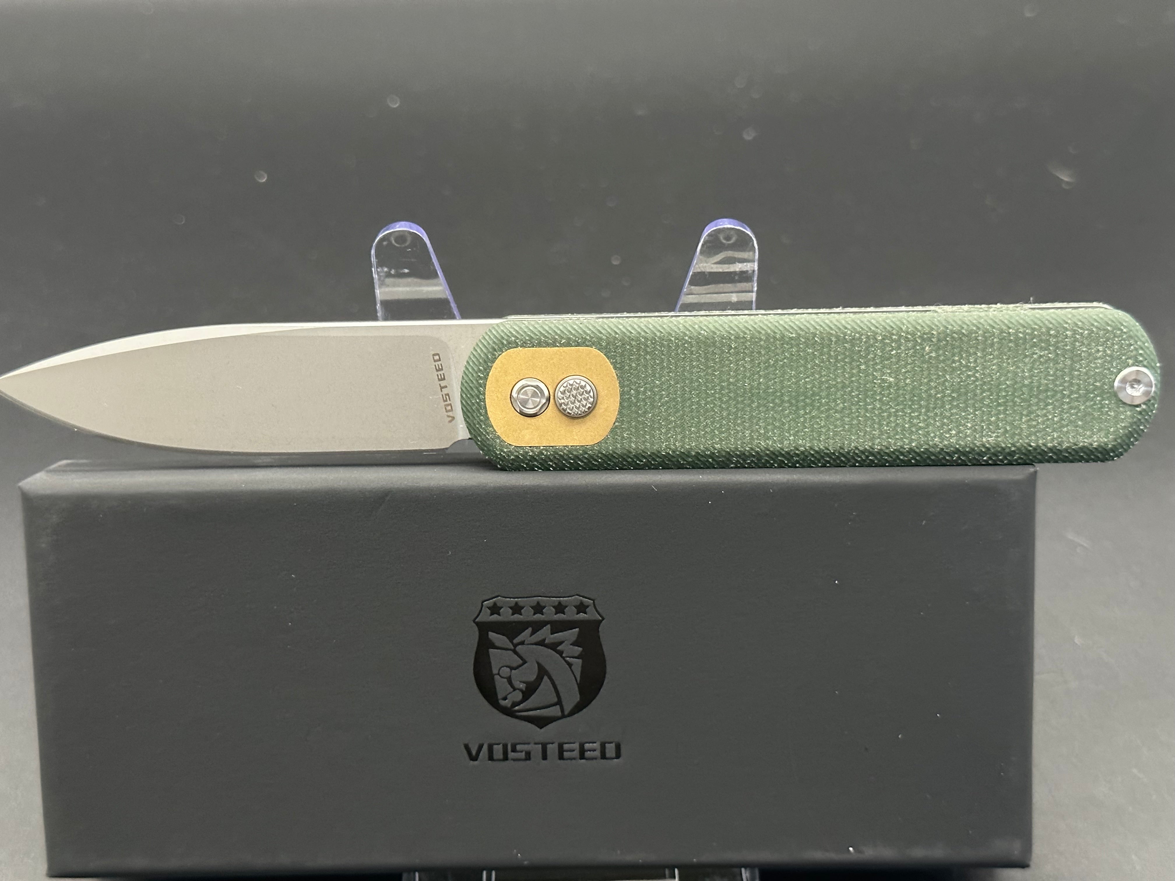 VOSTEED CORGI FLIPPER BUTTON LOCK GREEN MICARTA