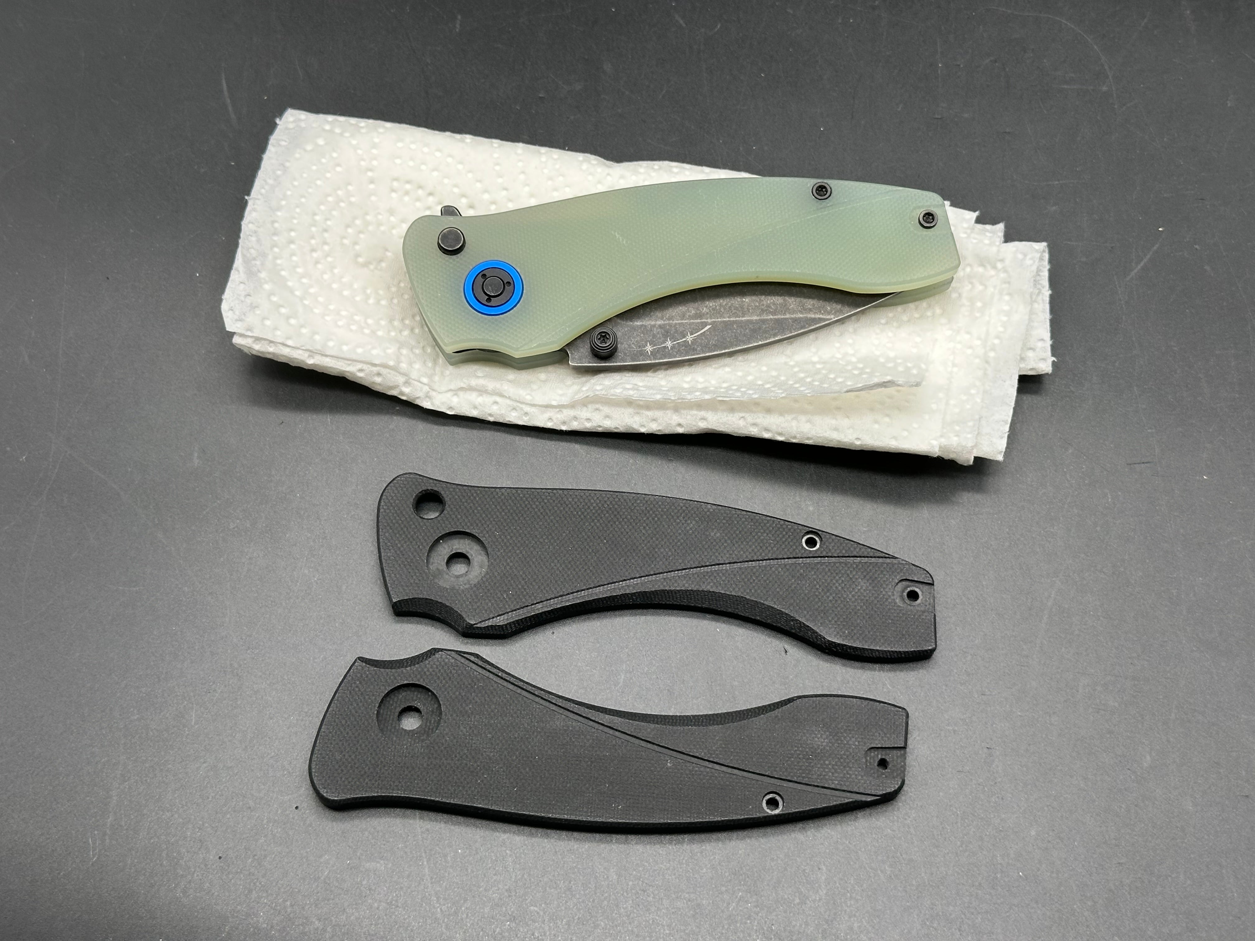 Orion Knives Solaris 14C28N blade / jade G-10 handle