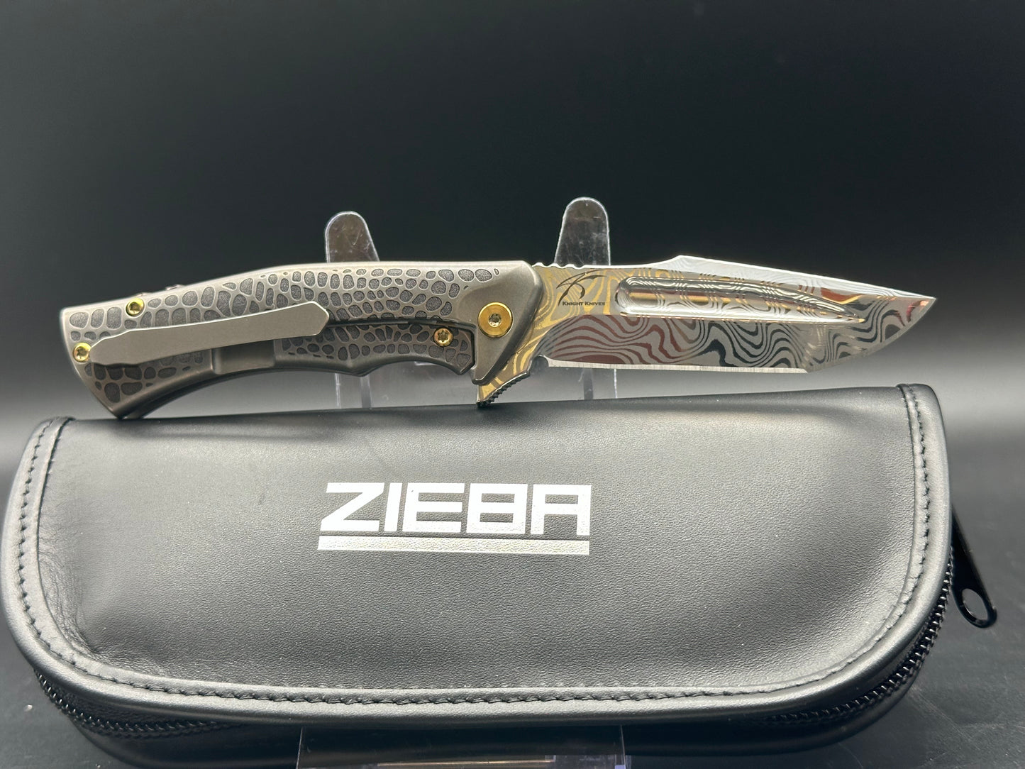 Michael Zieba S5 Mini Flipper Nichols San Mai Damascus Blade