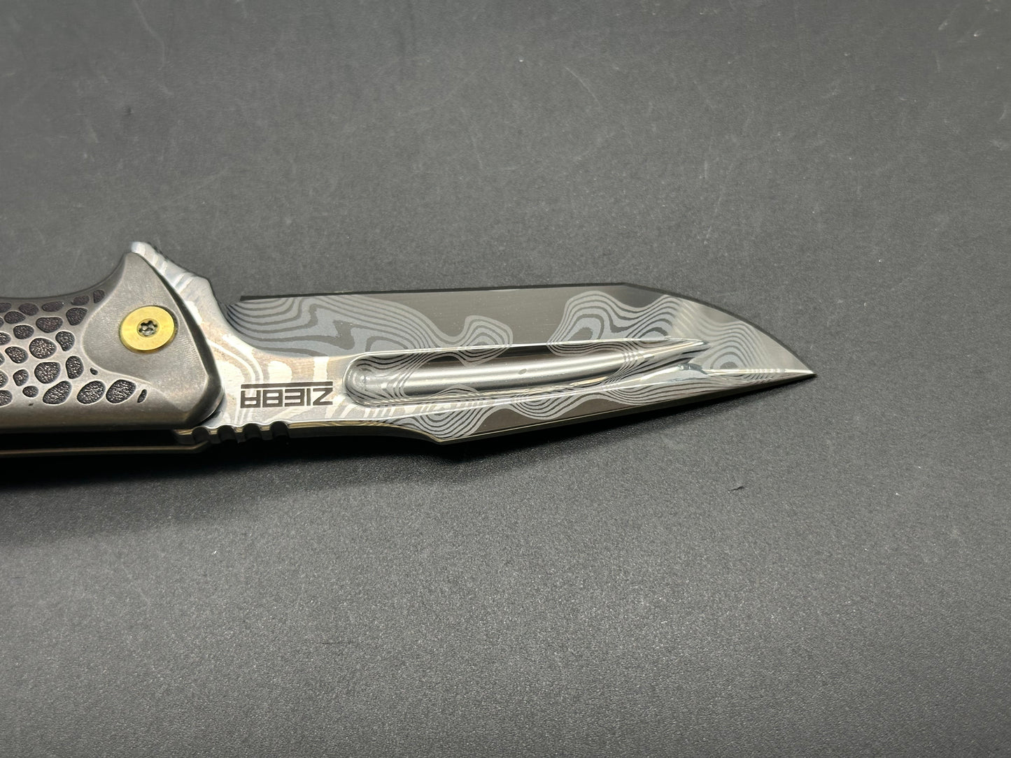 Michael Zieba S5 Mini Flipper Nichols San Mai Damascus Blade