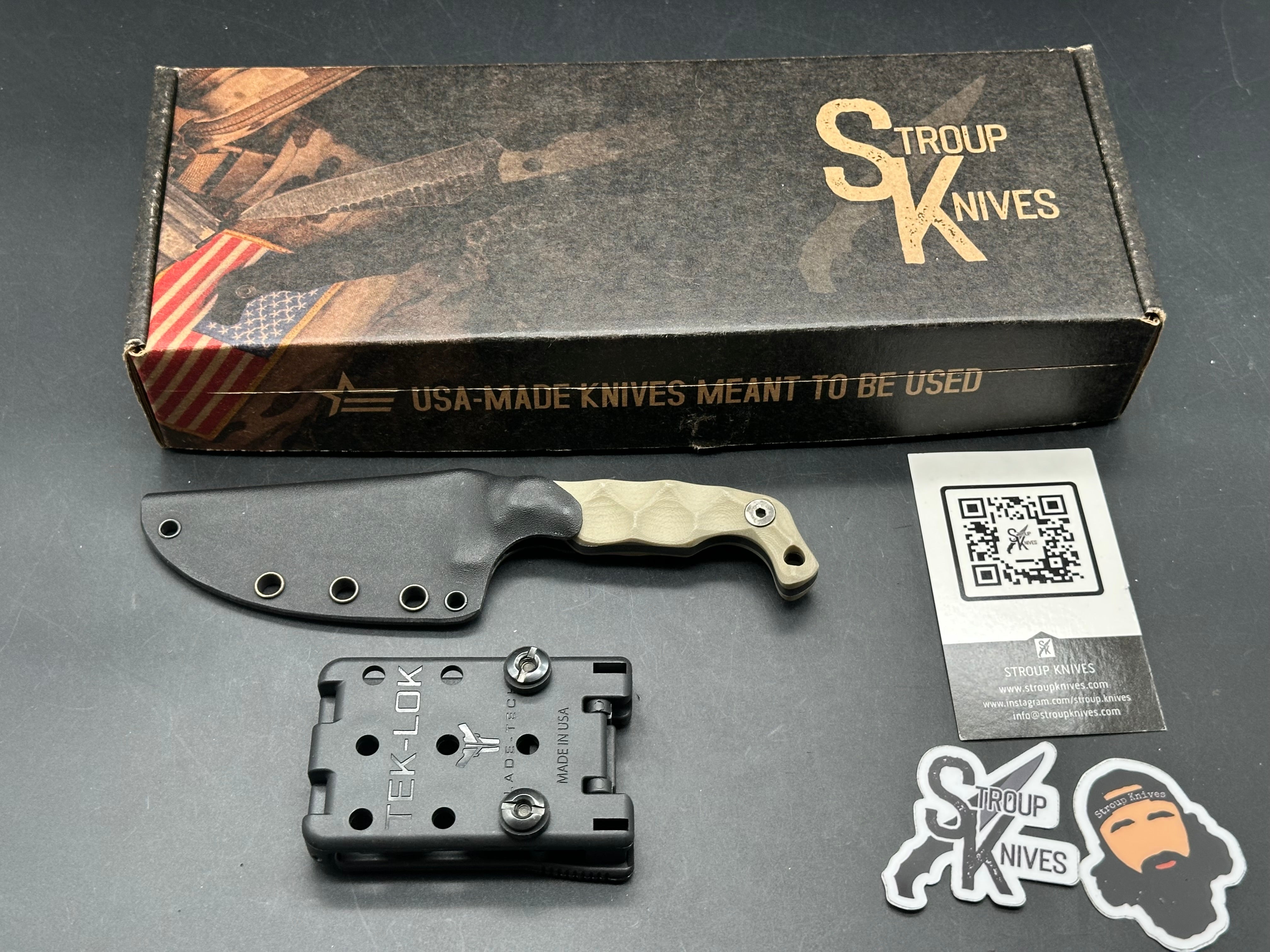 Stroup Mini - Tan G-10 Fixed blade knife
