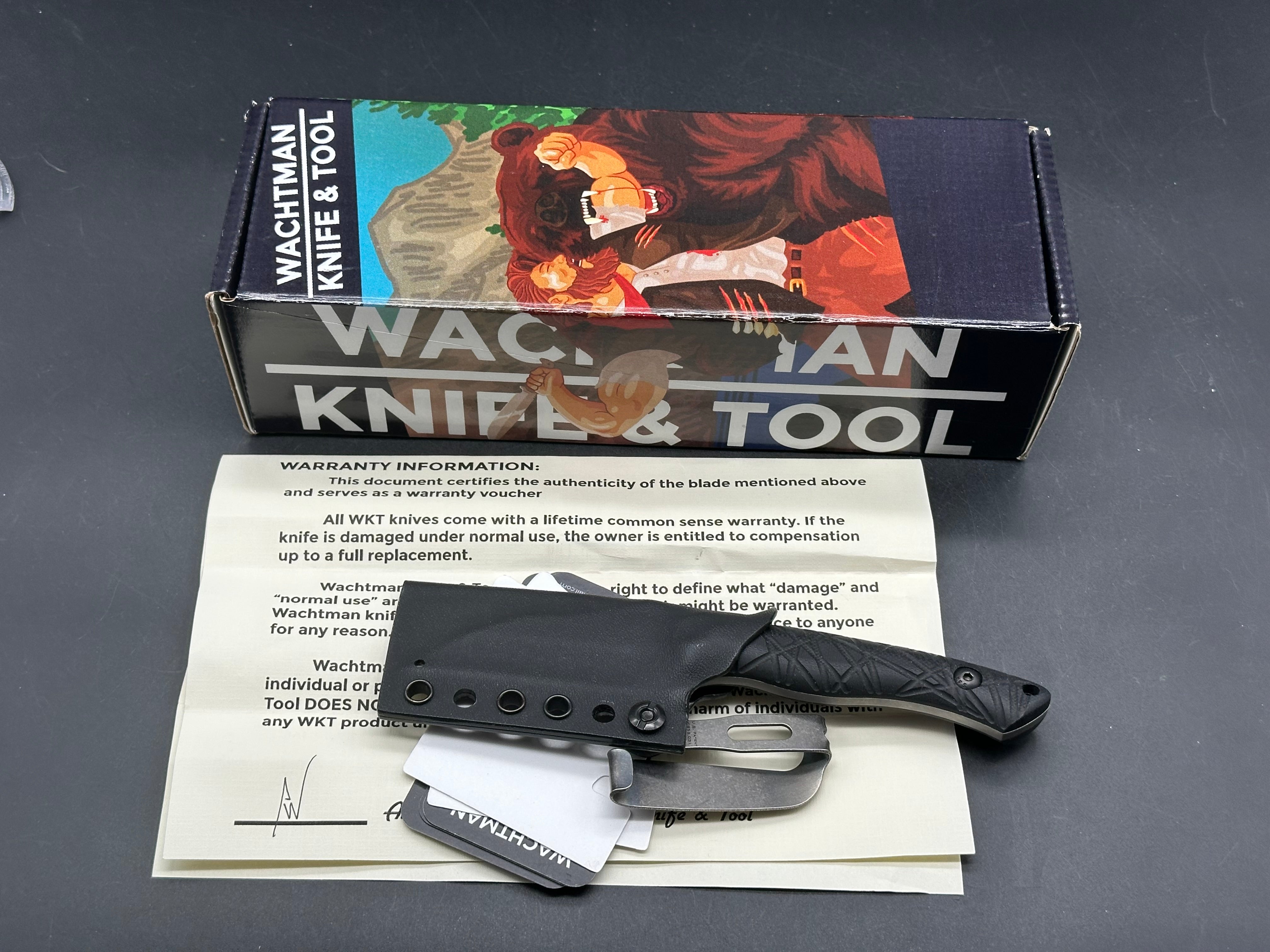 Wachtman Knife and Tool Kliff - Black G-10
