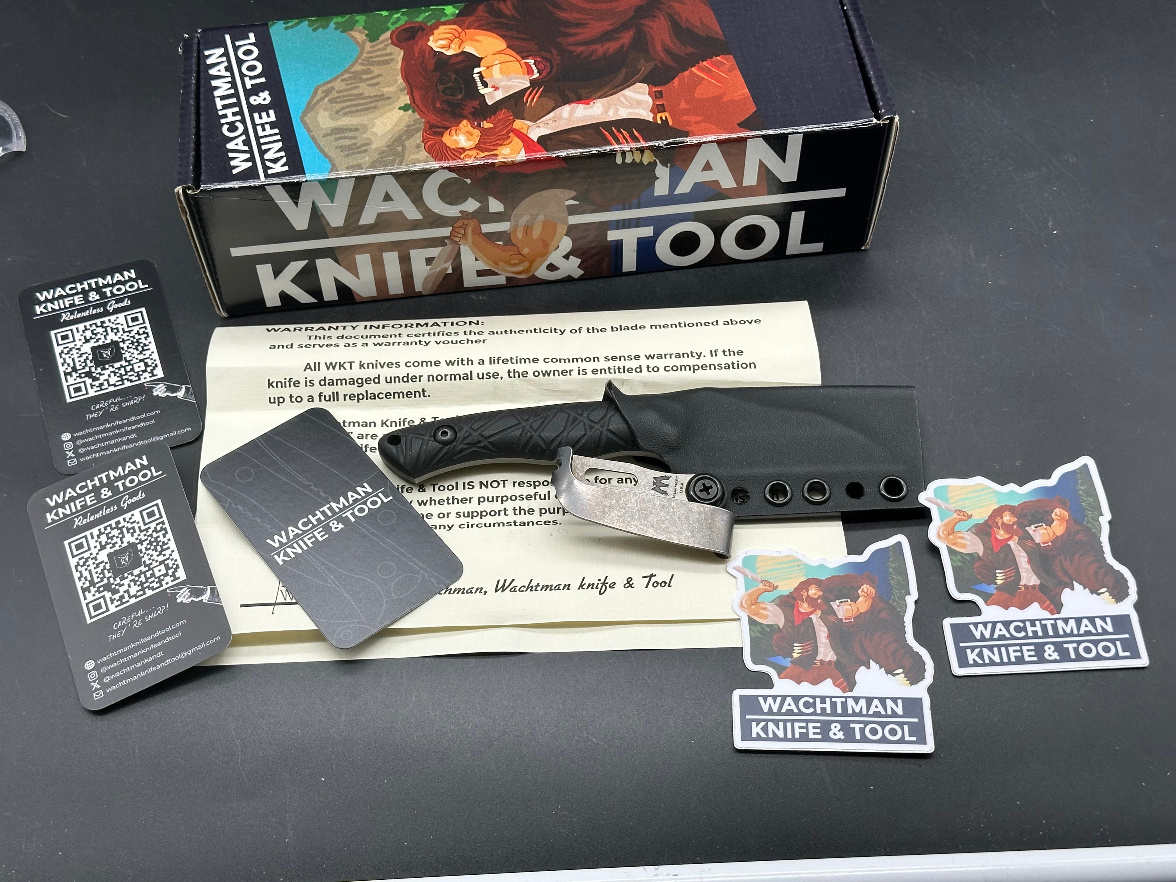 Wachtman Knife and Tool Kliff - Black G-10