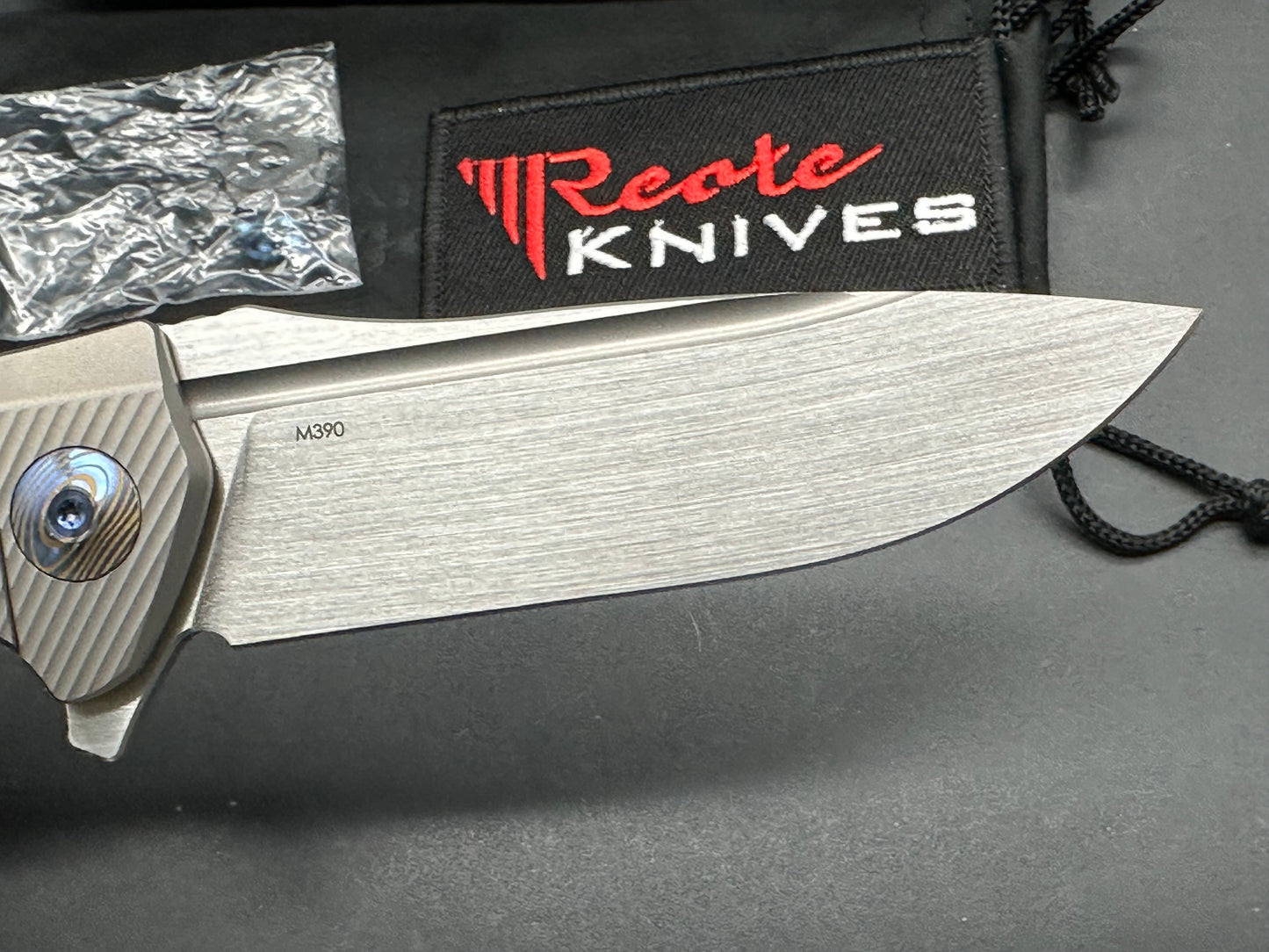 Reate Horizon-D Titanium frame marble CF scale w/real Timascus clip