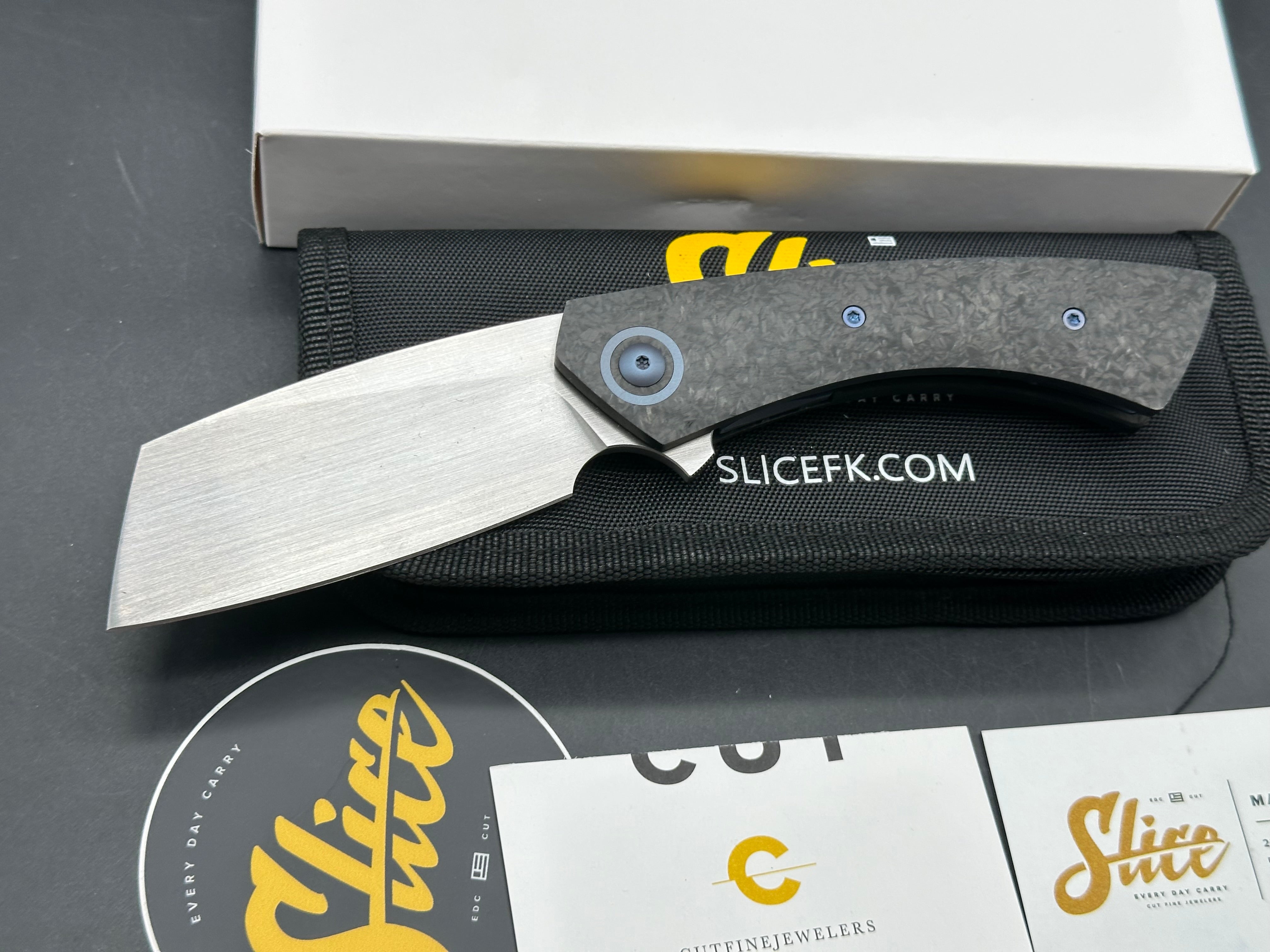 Black Snow Customs Production Opiate Mini: 3.125 inch hand rubbed, sat finish Bohler M390 blade