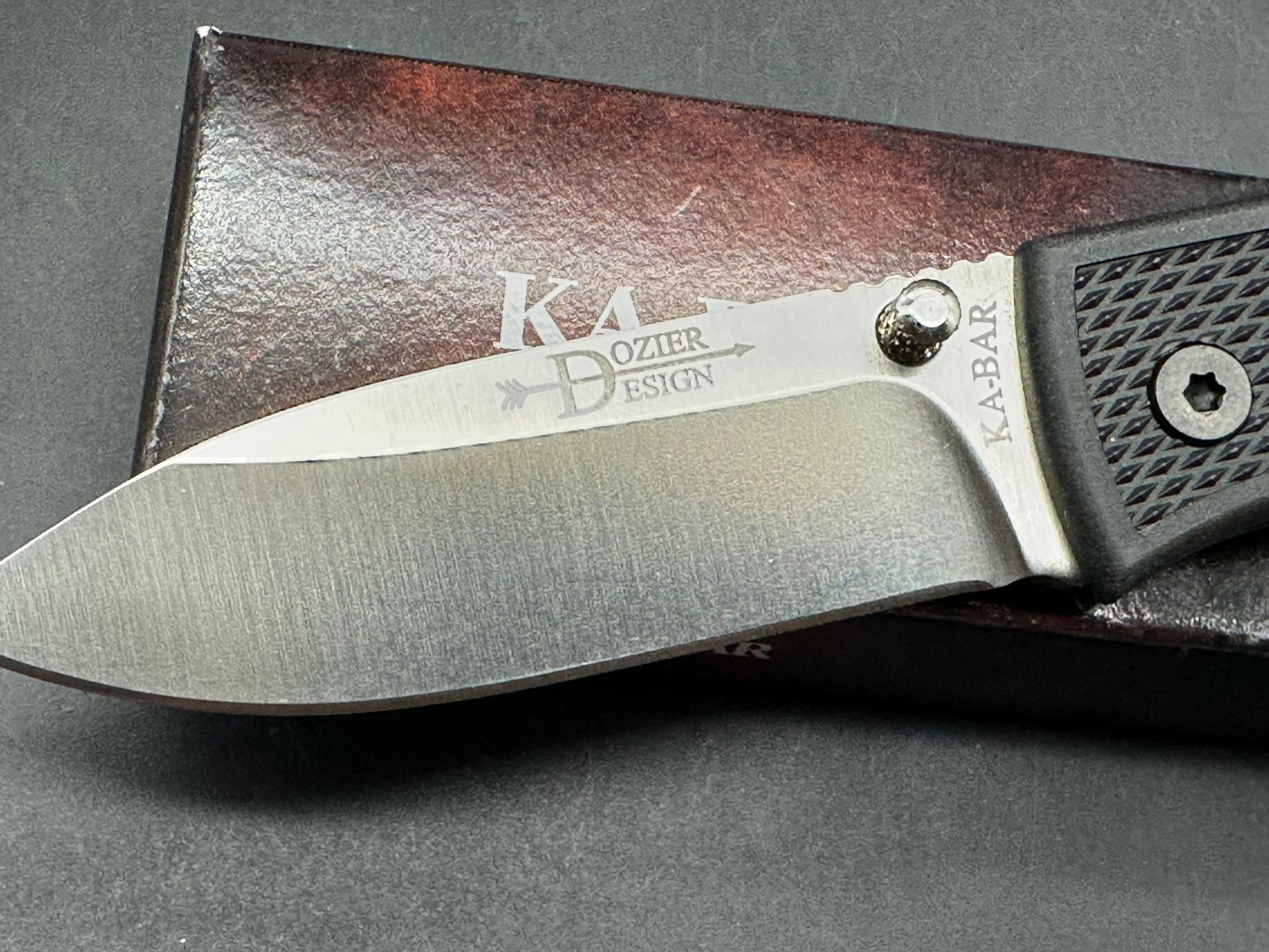 Ka-Bar Dozier Folding Hunter 3" D2 Satin Blade with Black Zytel Scales