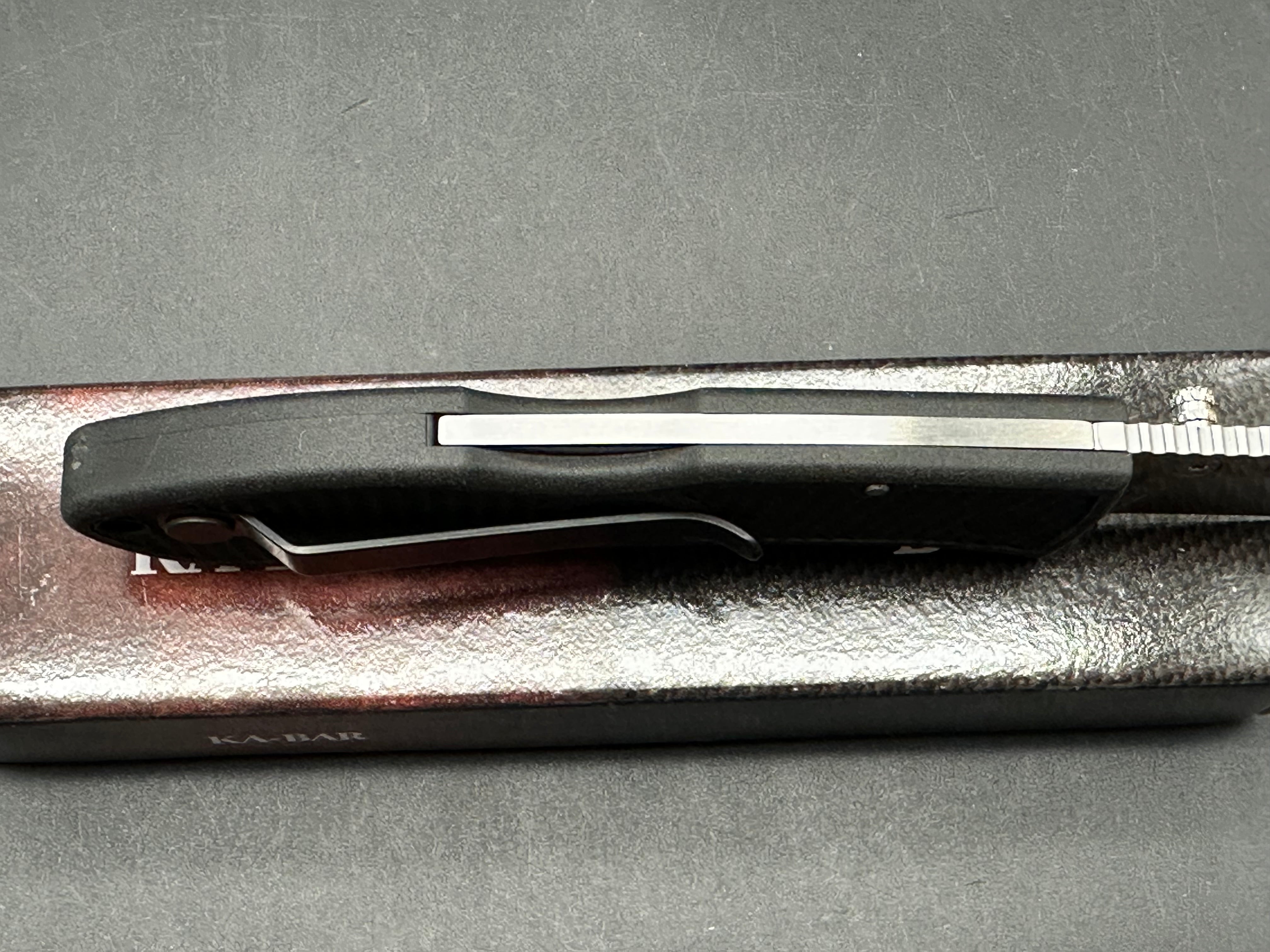 Ka-Bar Dozier Folding Hunter 3" D2 Satin Blade with Black Zytel Scales