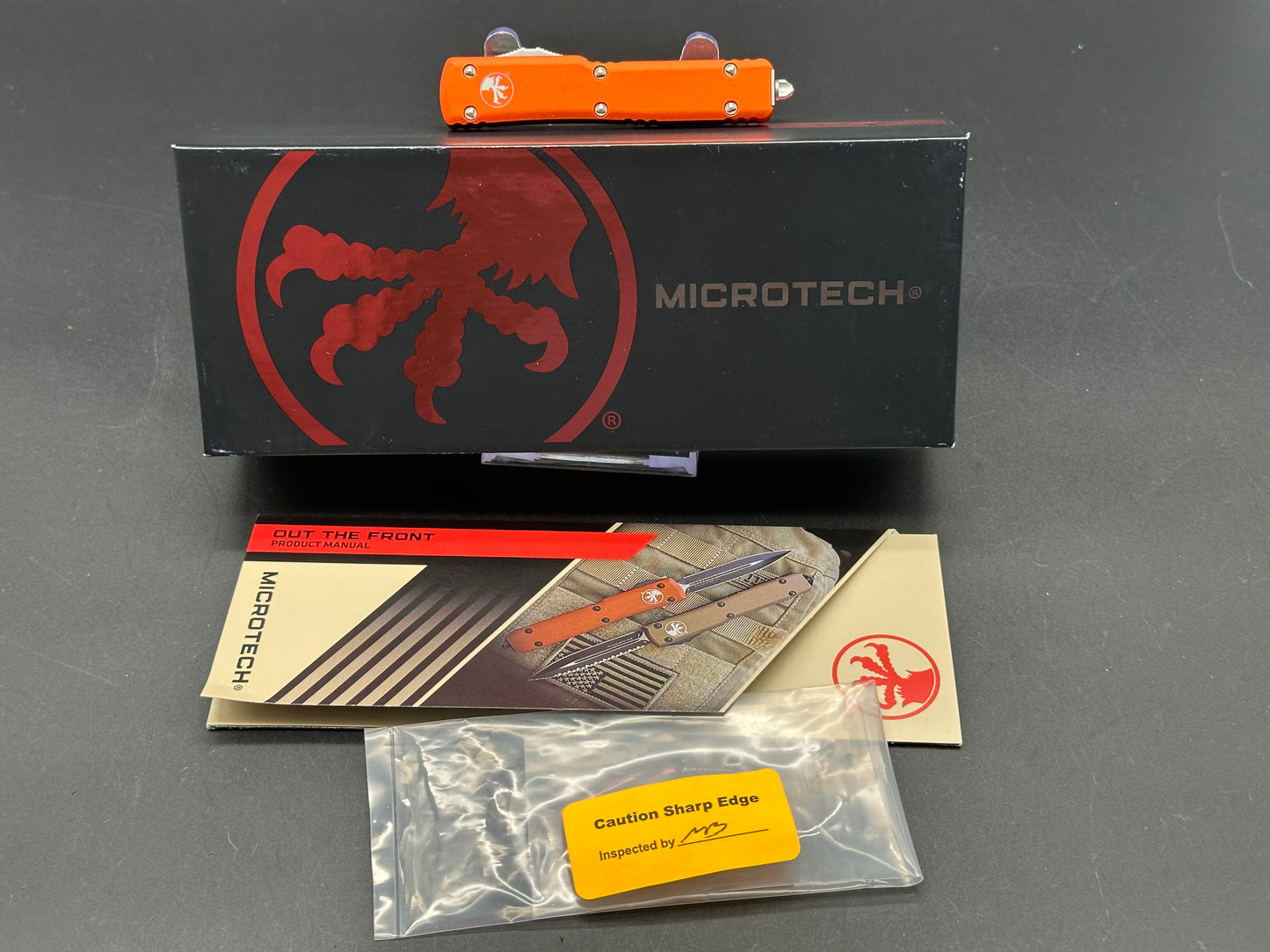 Microtech UTX-70 S/E OTF Automatic Knife Orange (2.4" Stonewash)