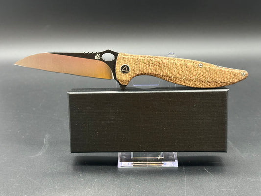 QSP Locust Liner Lock Knife Natural Flax Micarta