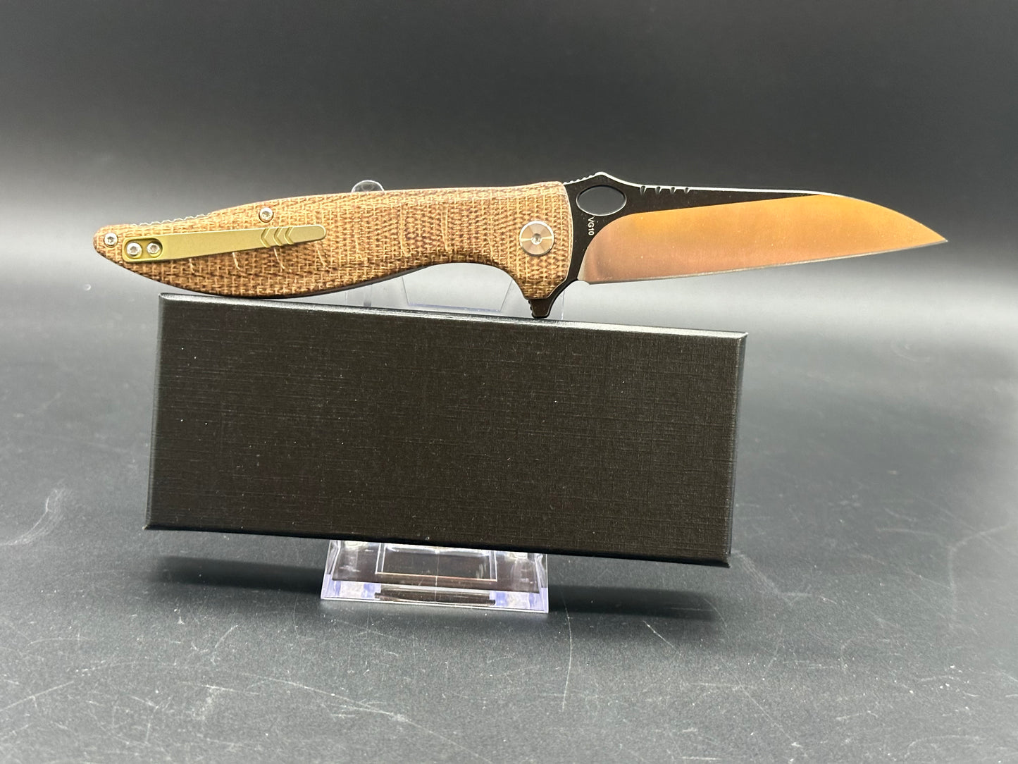 QSP Locust Liner Lock Knife Natural Flax Micarta