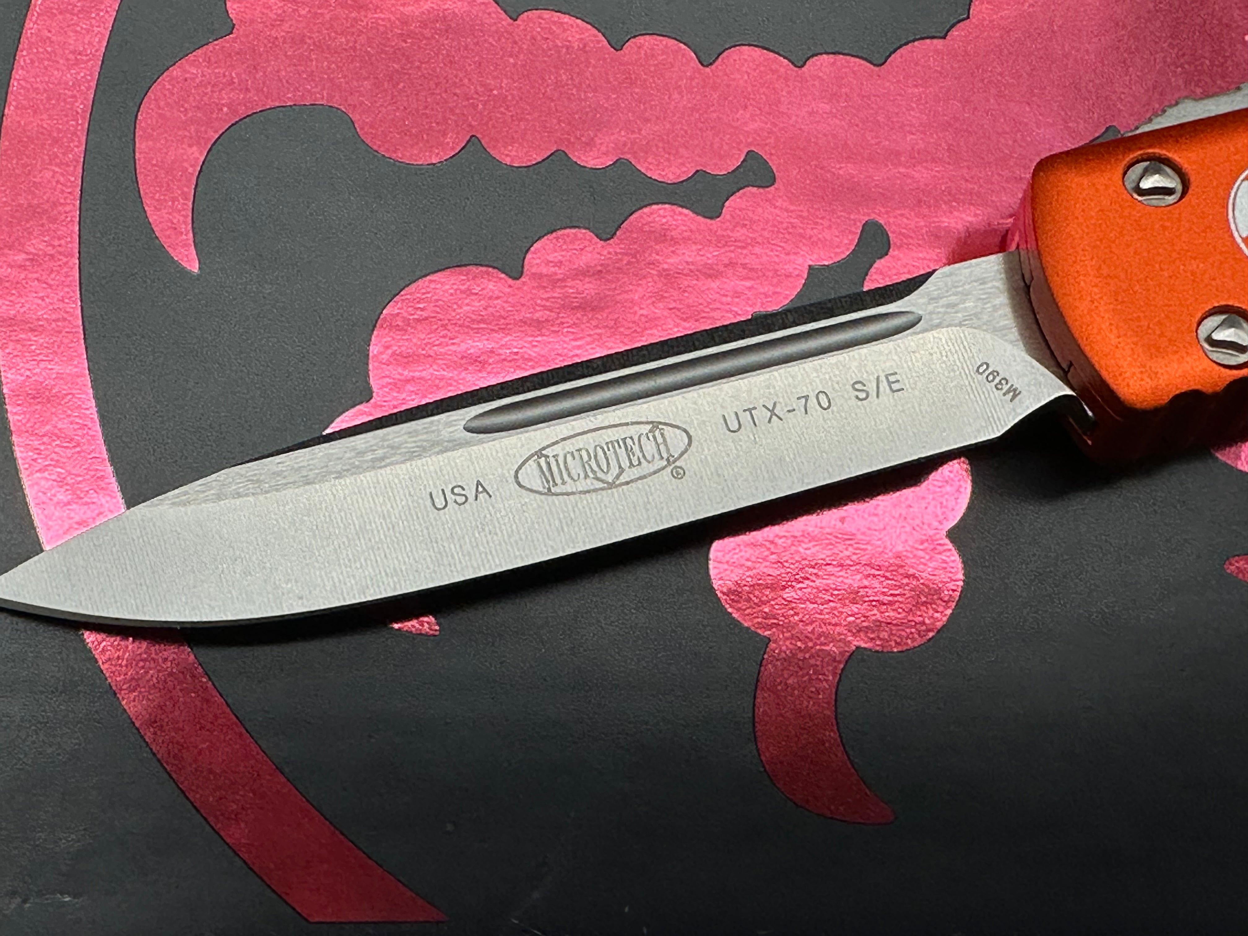 Microtech UTX-70 S/E OTF Automatic Knife Orange (2.4" Stonewash)