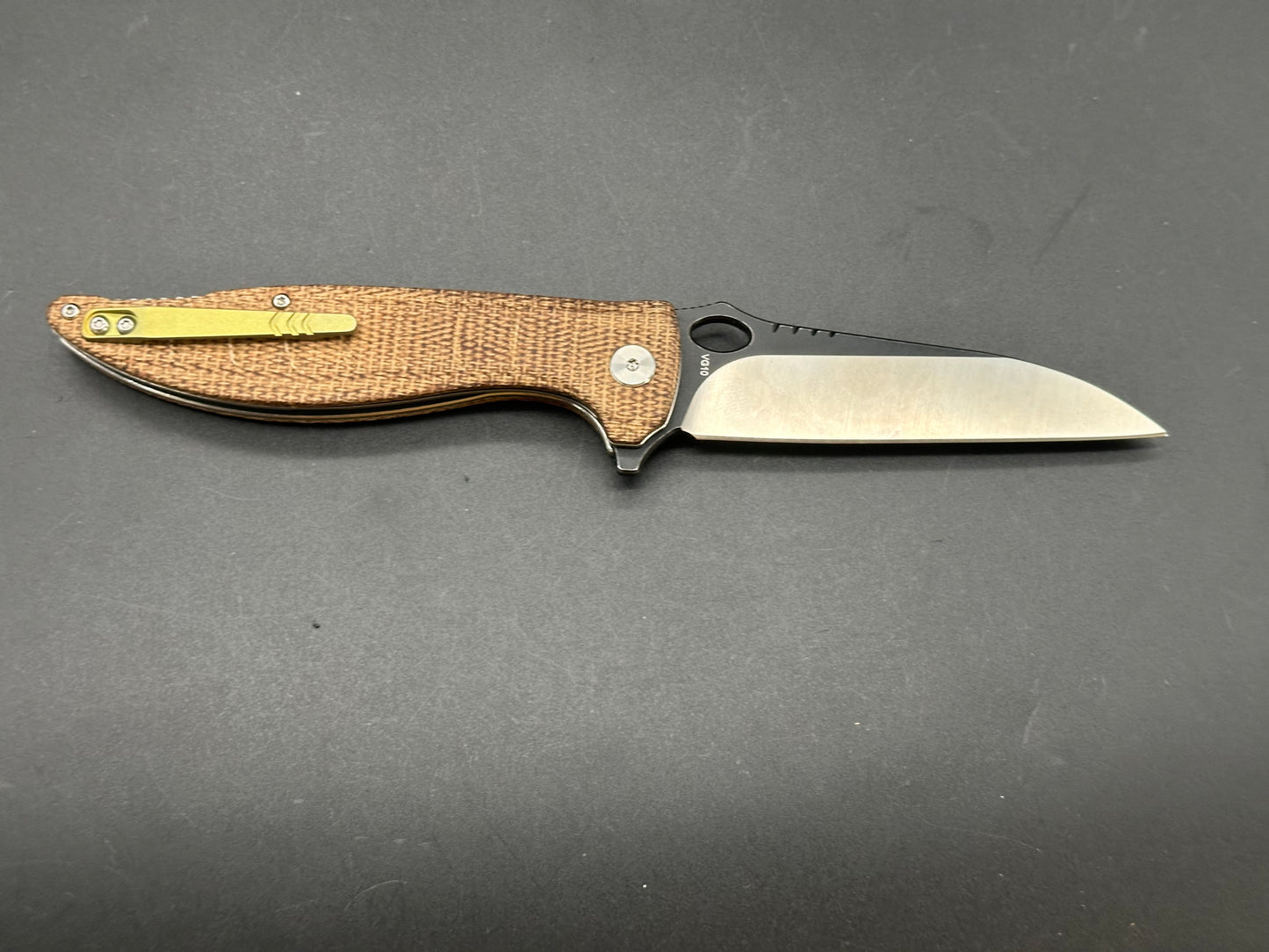 QSP Locust Liner Lock Knife Natural Flax Micarta