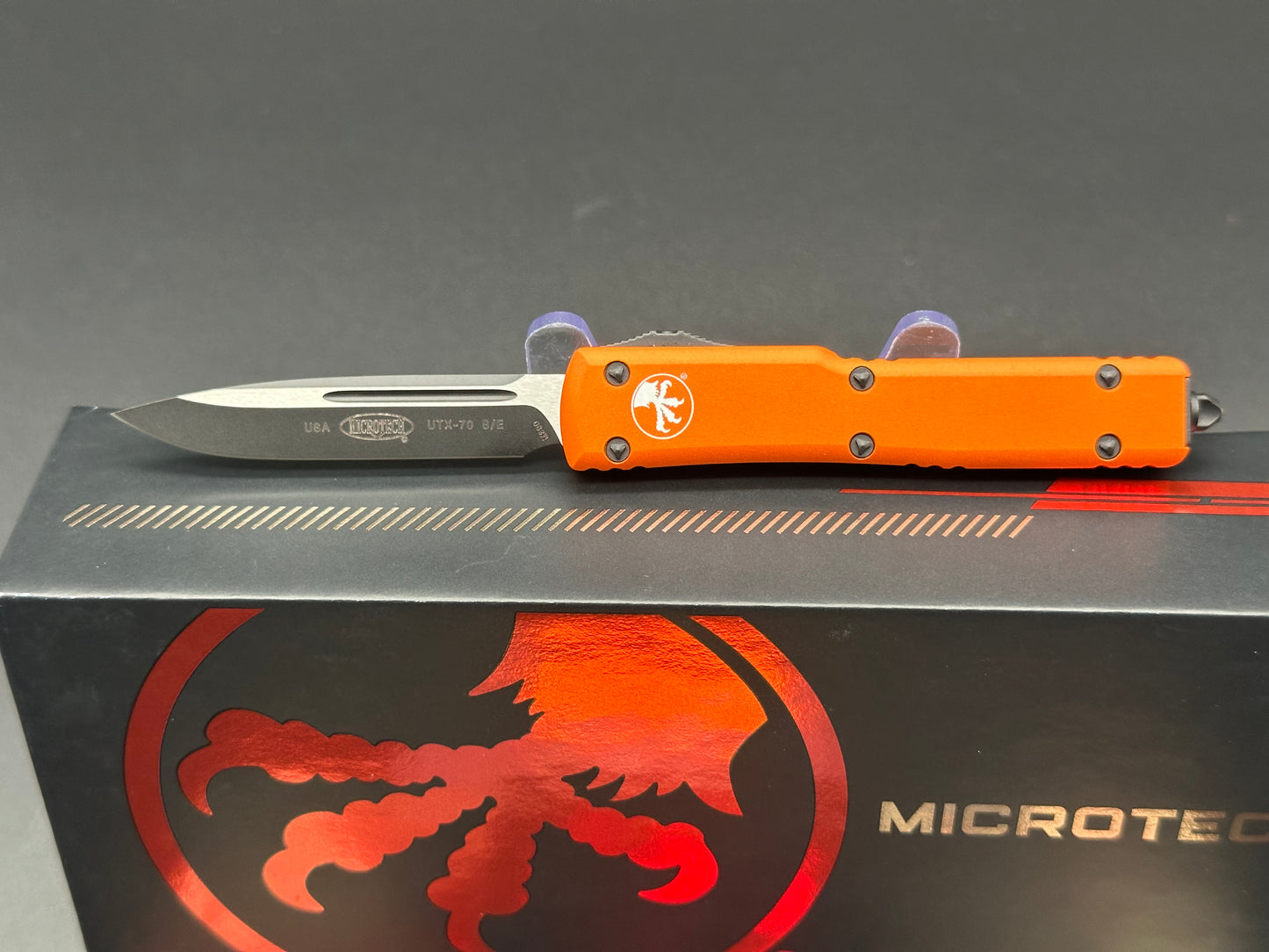 Microtech UTX-70 S/E OTF Automatic Knife Orange (2.4" Black)