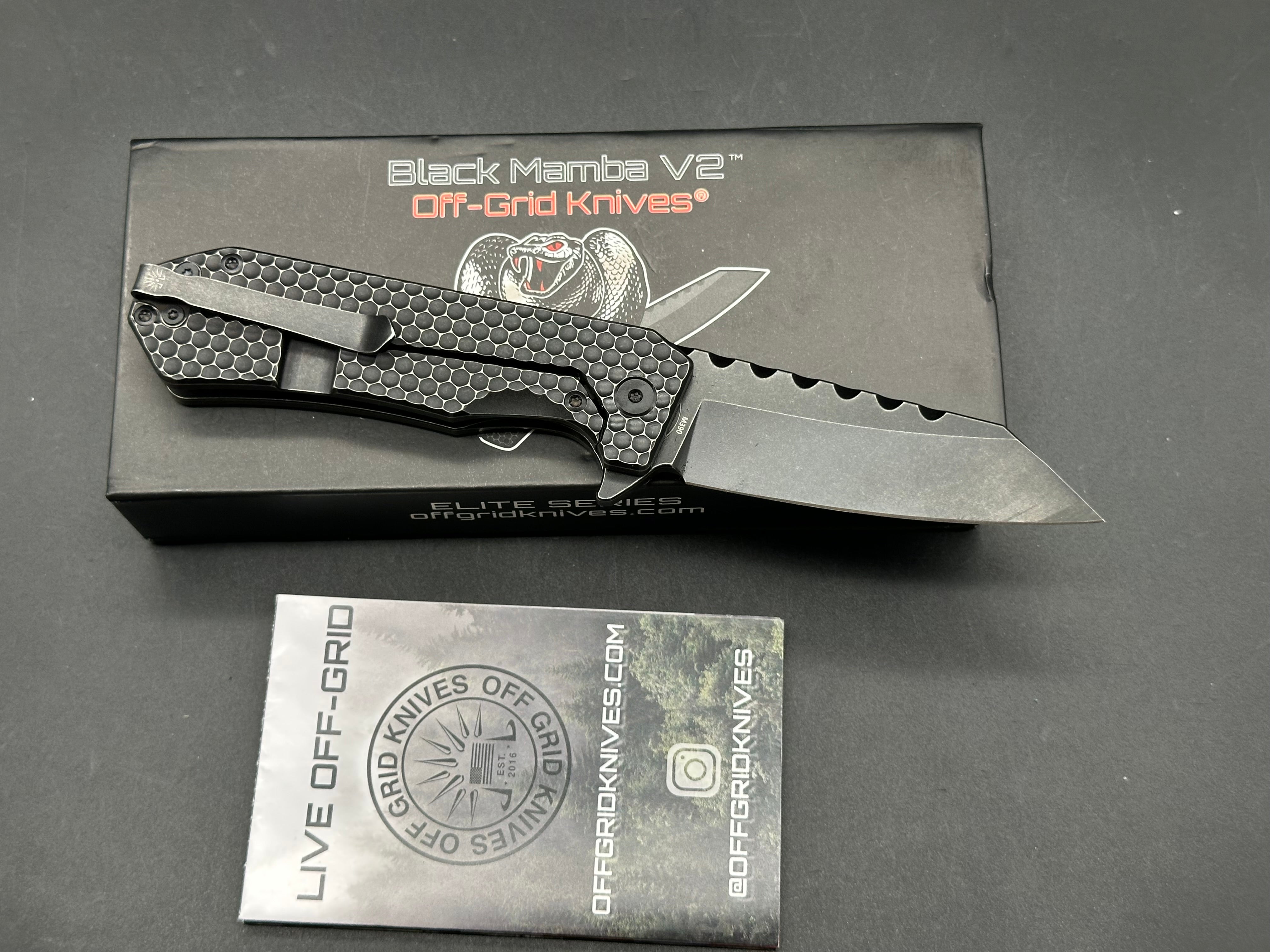 Off Grid Knives Mamba V2 titanium handle w/M390 blade