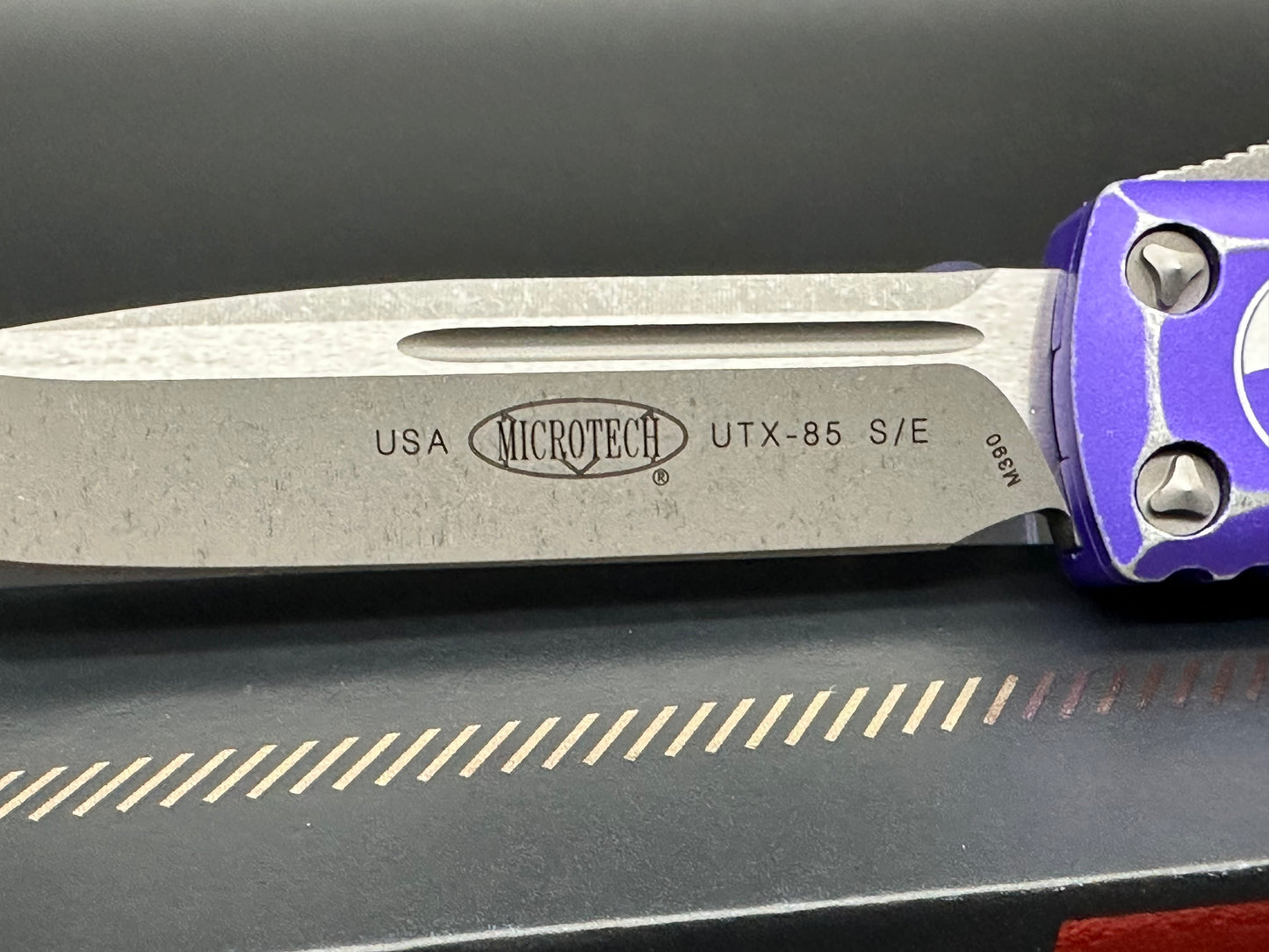 Microtech UTX-85 S/E OTF Automatic Knife Distressed Purple (3.1" AP)