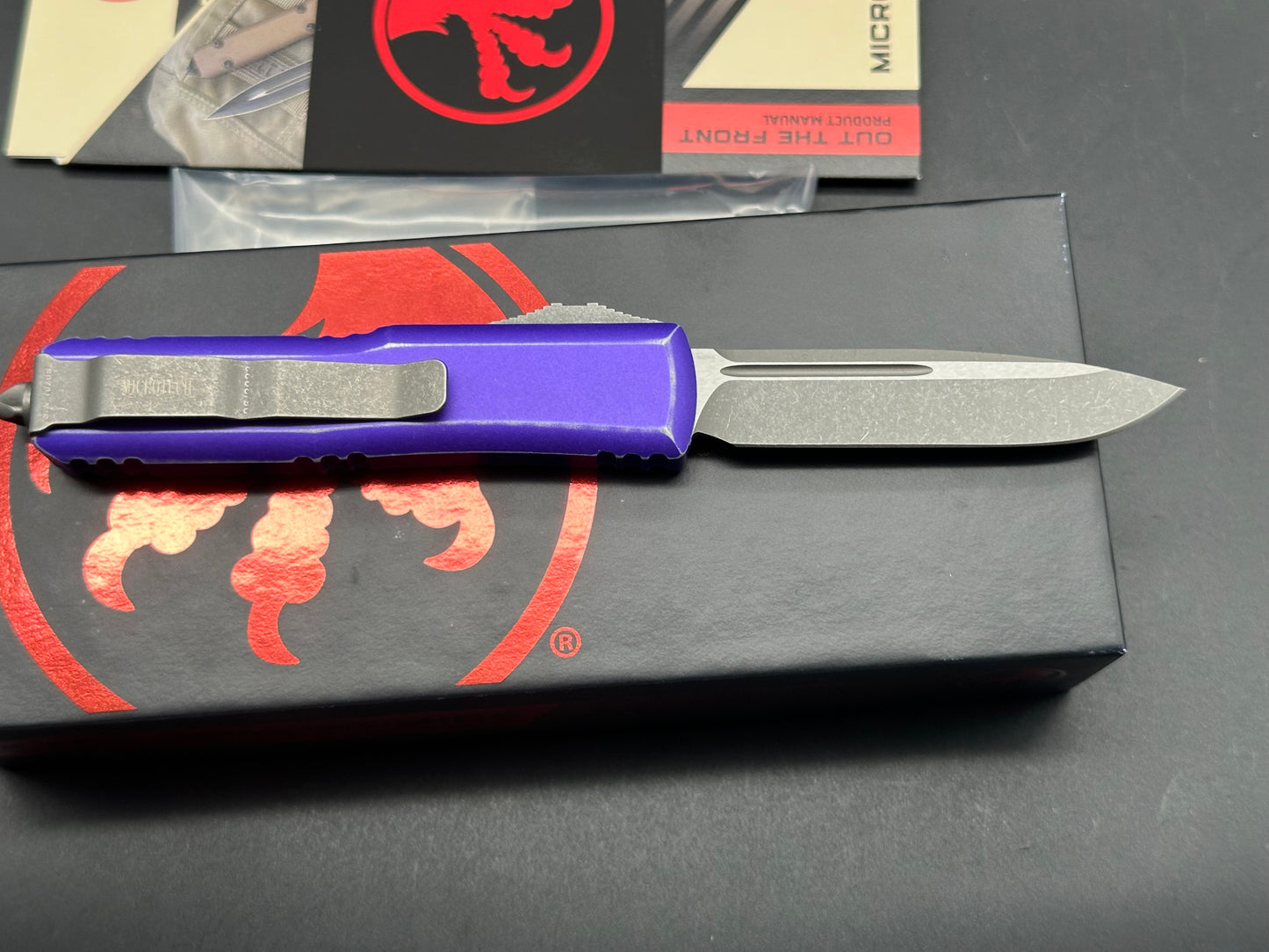 Microtech UTX-85 S/E OTF Automatic Knife Distressed Purple (3.1" AP)