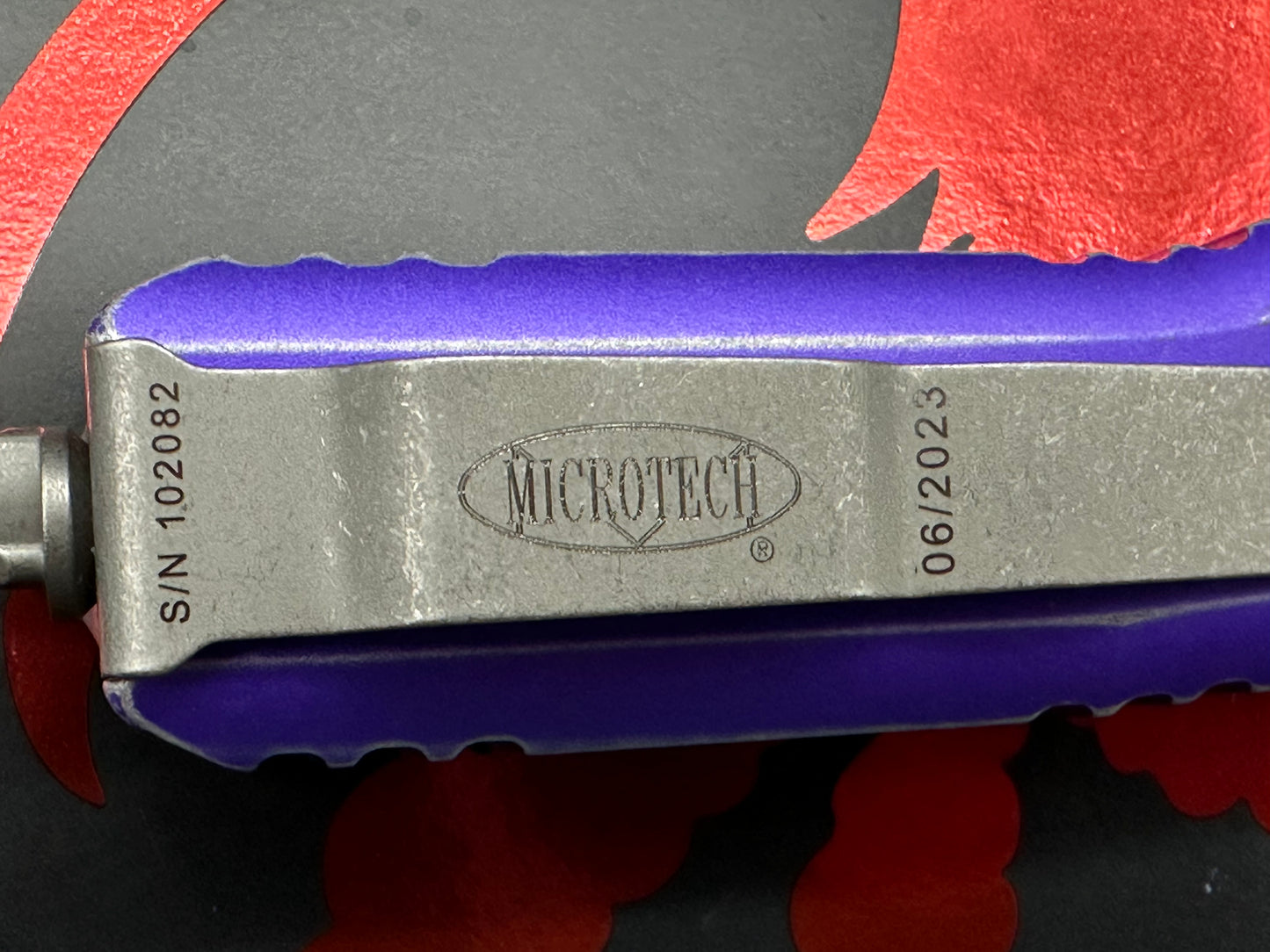 Microtech UTX-85 S/E OTF Automatic Knife Distressed Purple (3.1" AP)