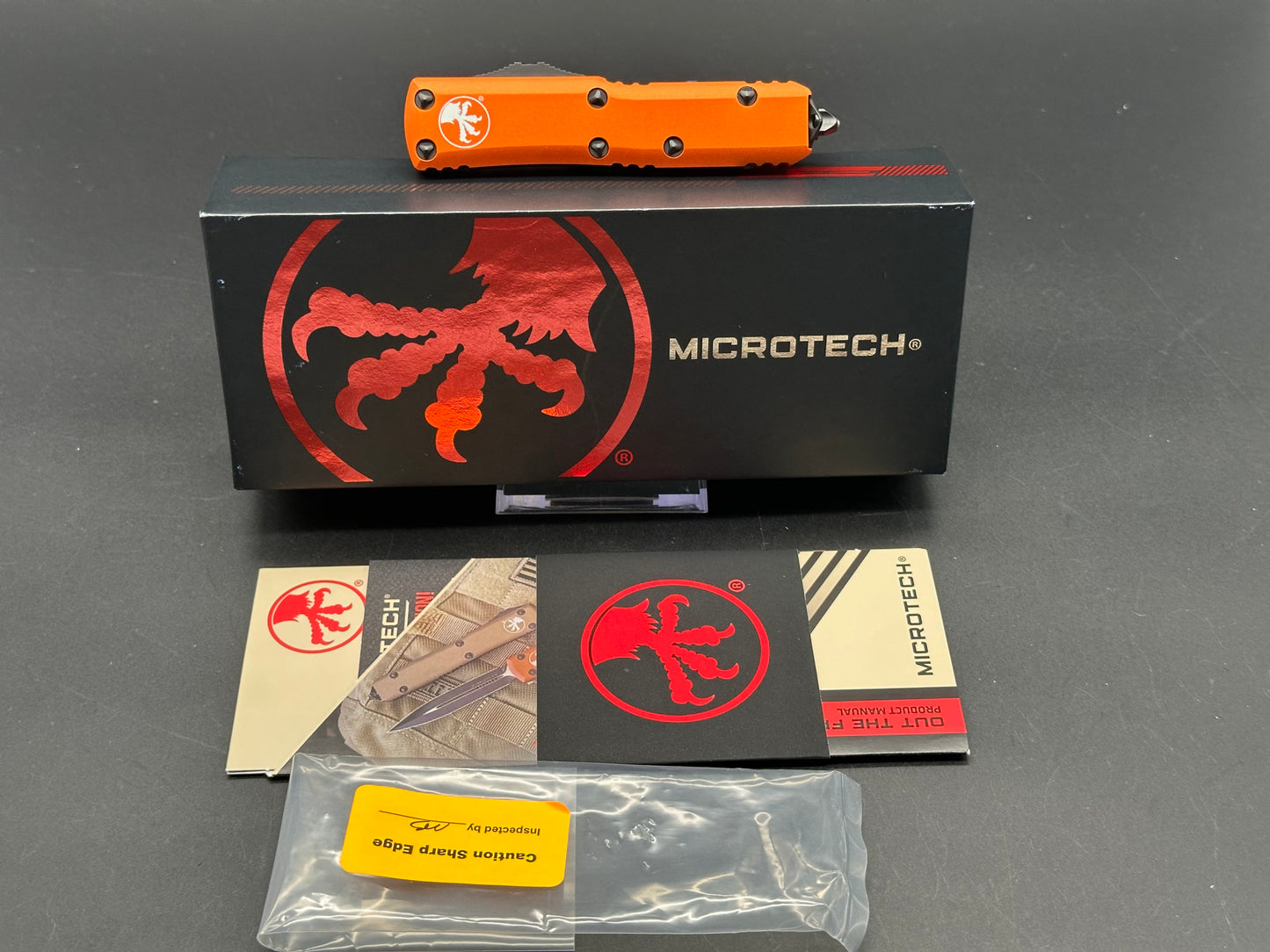 Microtech UTX-85 S/E OTF Automatic Knife Orange (3.125" Black)