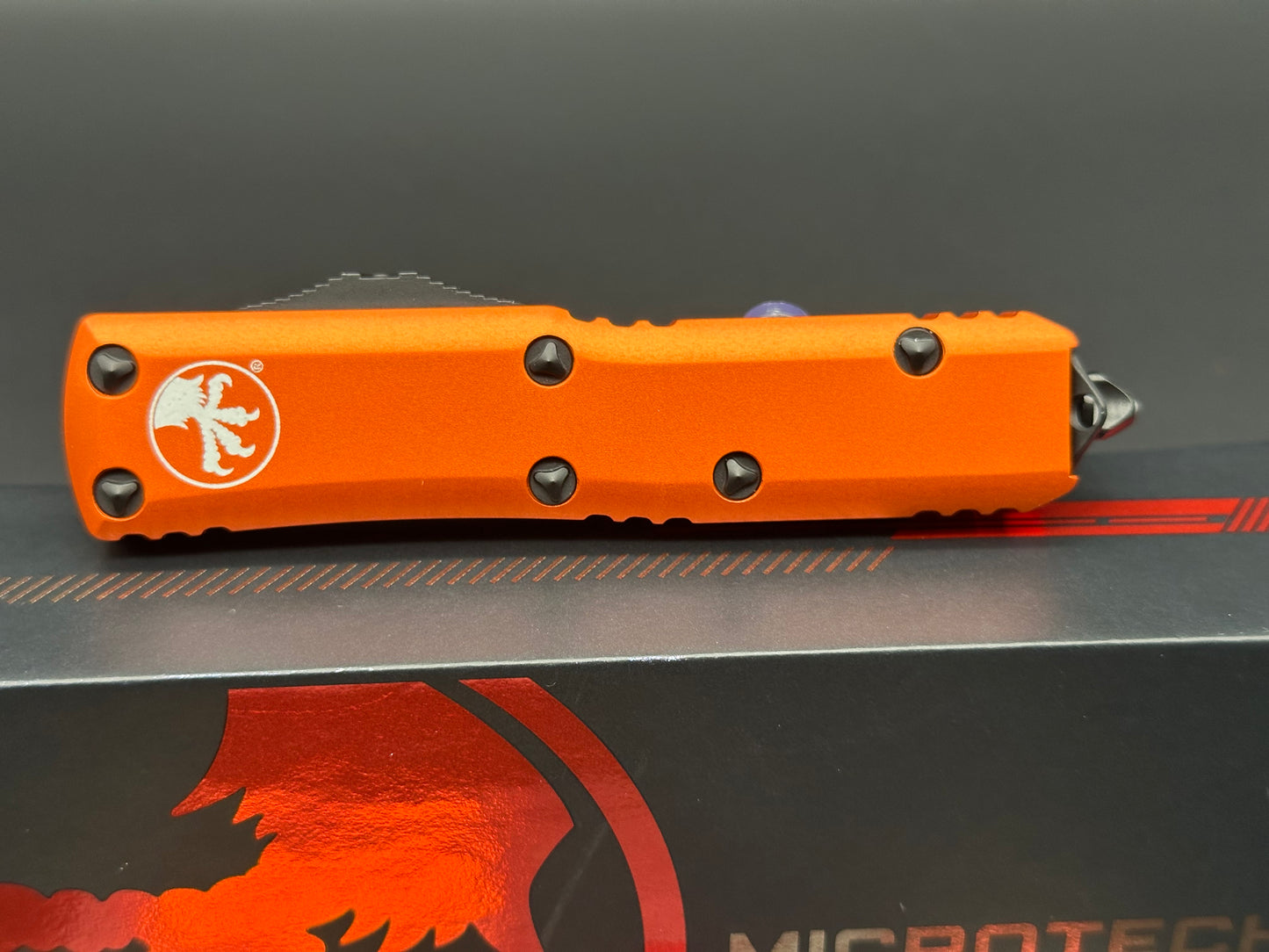 Microtech UTX-85 S/E OTF Automatic Knife Orange (3.125" Black)