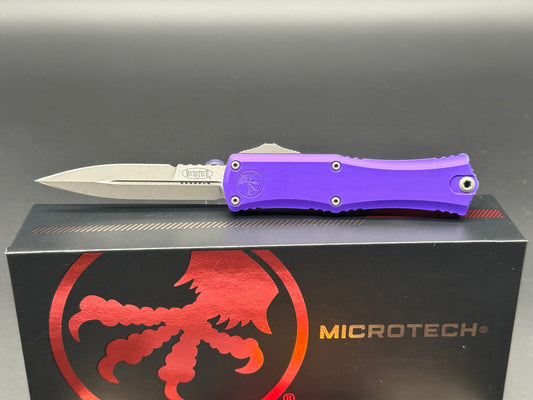 Microtech Hera II Mini Bayonet OTF Knife Purple Aluminum (3" Apocalyptic)