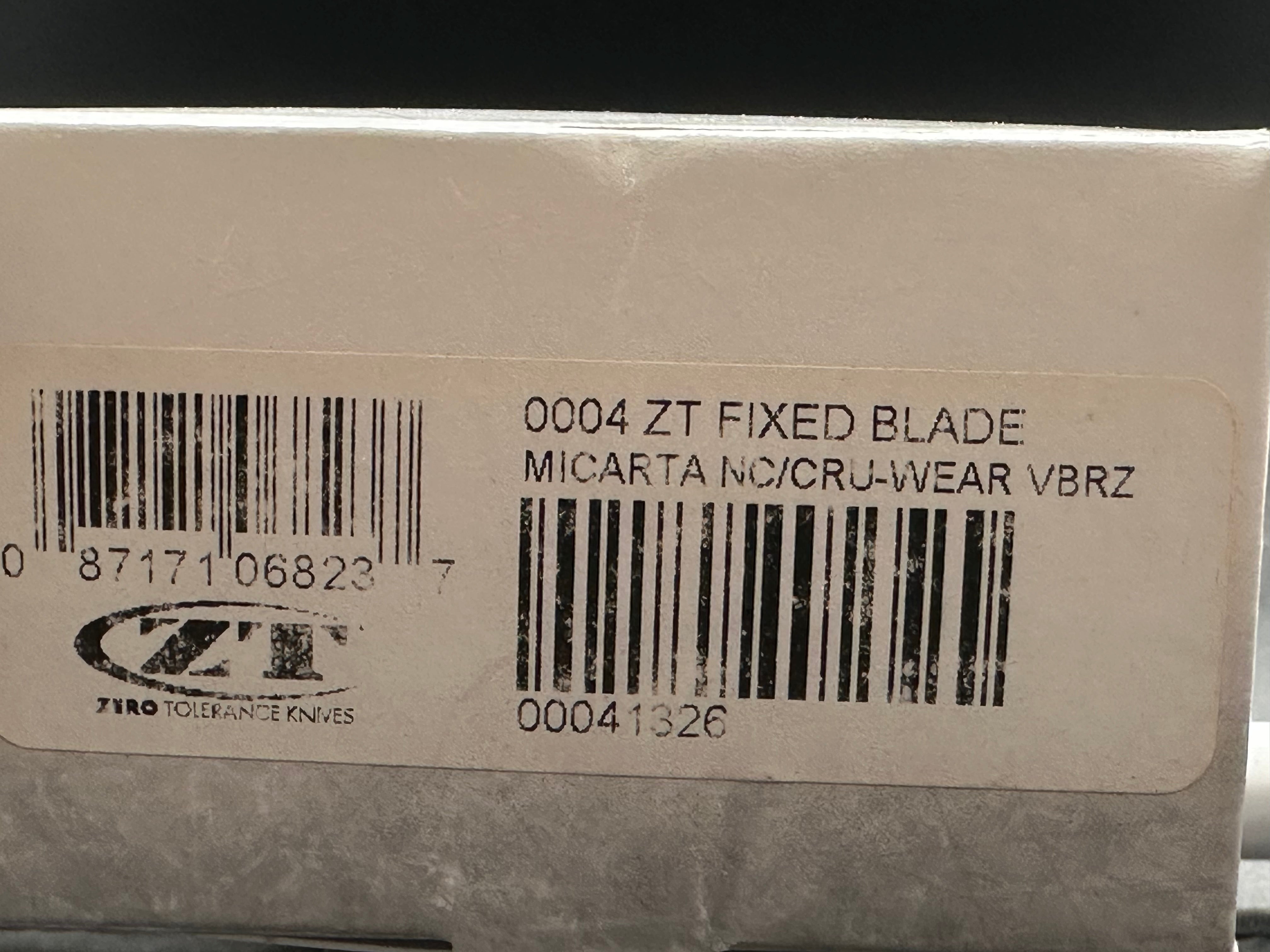 Zero Tolerance ZT 0004 Fixed blade Cru-wear