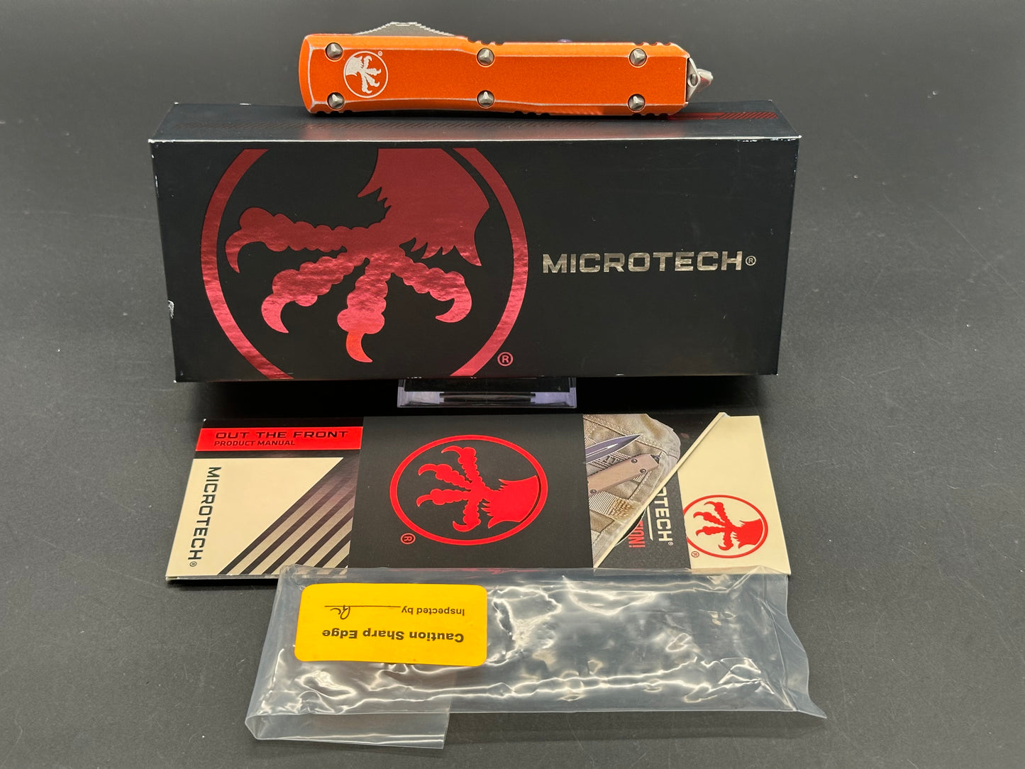 Microtech Ultratech S/E OTF Automatic Knife distressed Orange (3.4" Apocalyptic)