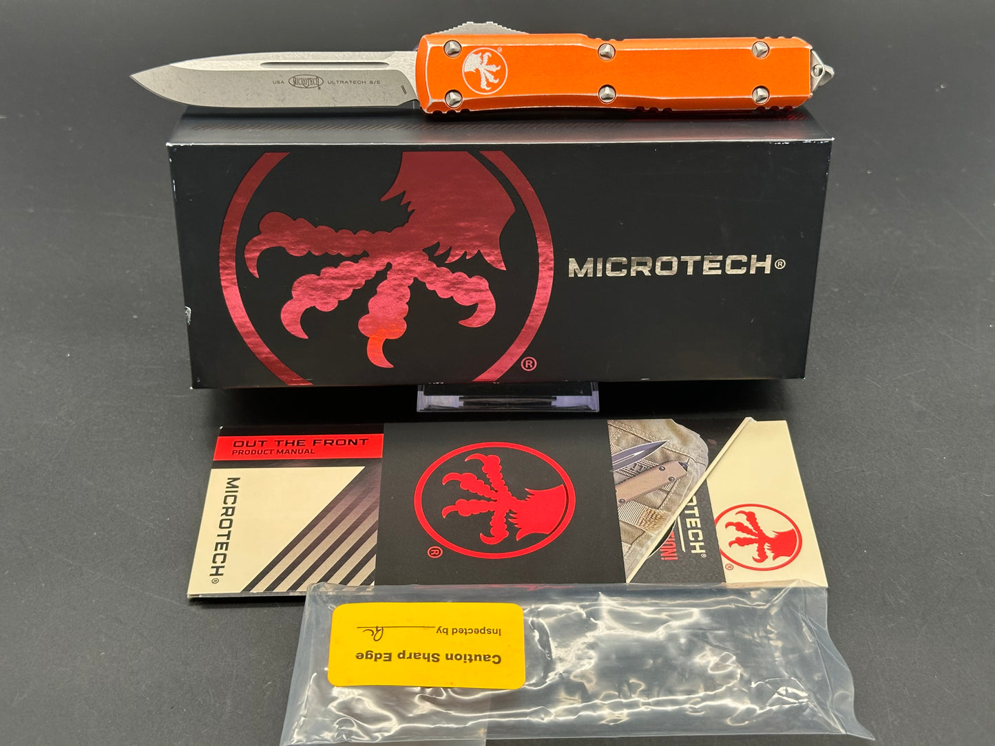 Microtech Ultratech S/E OTF Automatic Knife distressed Orange (3.4" Apocalyptic)