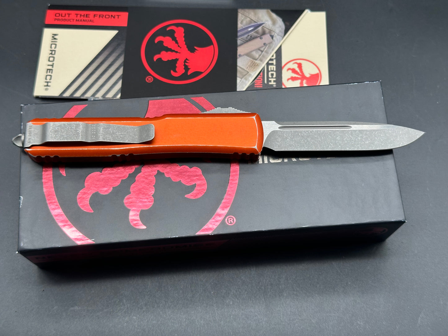 Microtech Ultratech S/E OTF Automatic Knife distressed Orange (3.4" Apocalyptic)