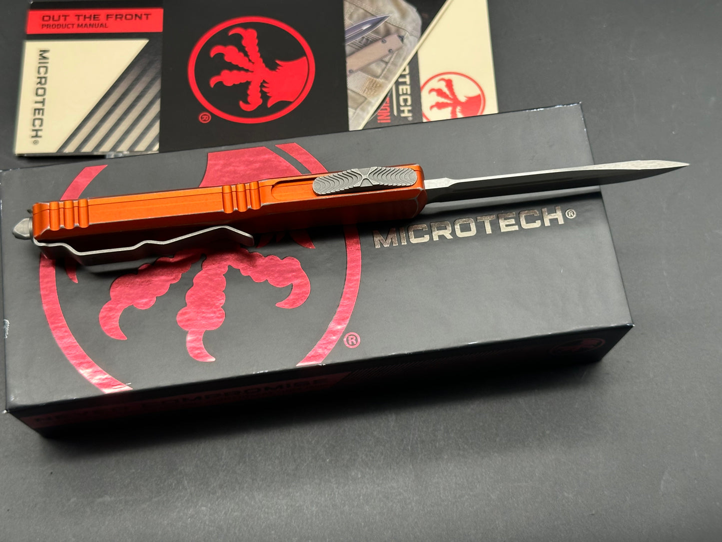 Microtech Ultratech S/E OTF Automatic Knife distressed Orange (3.4" Apocalyptic)