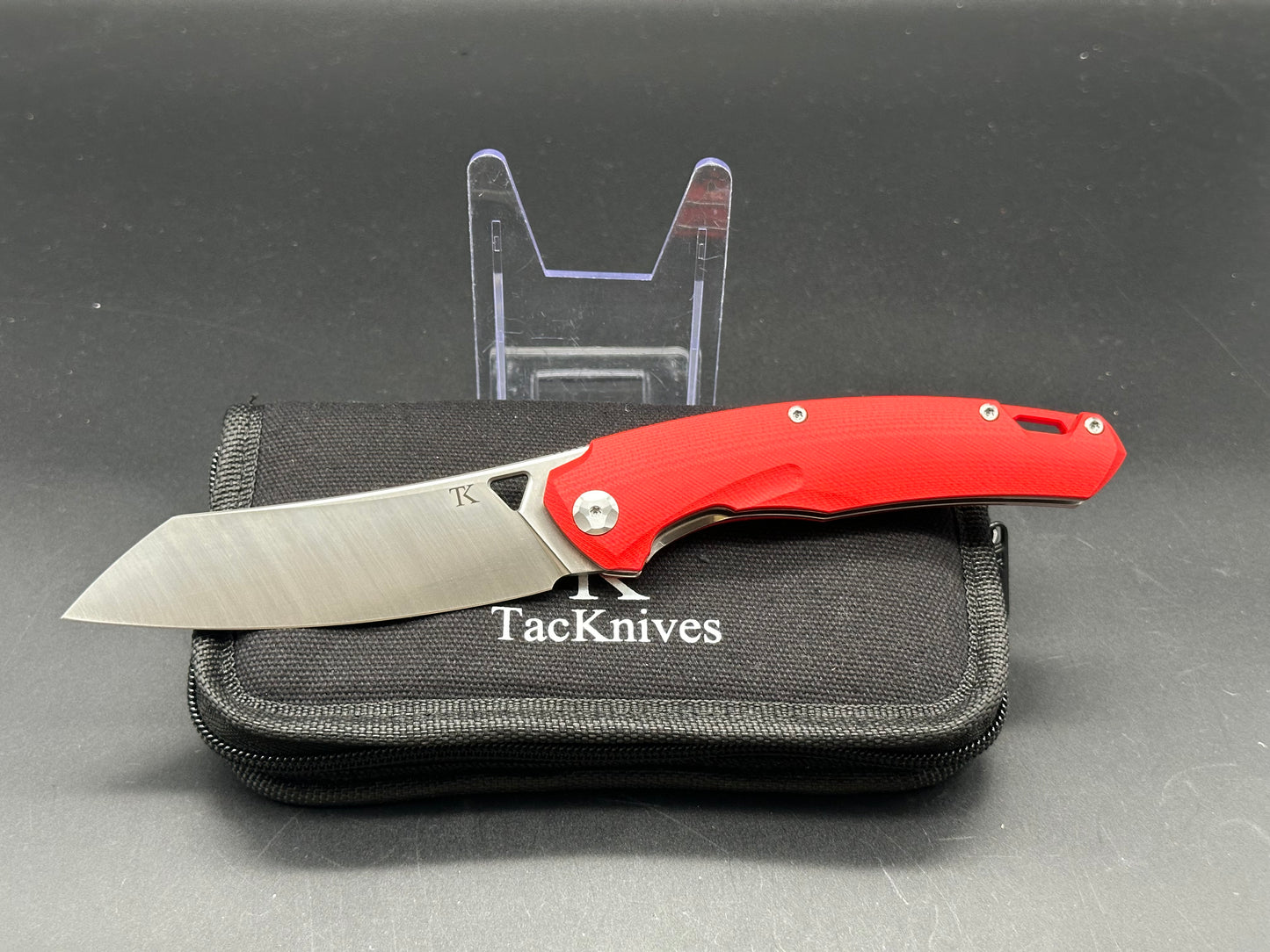 TacKnives Red G10 Front Flipper Chameleons Series Folding Knife – Hatchet R