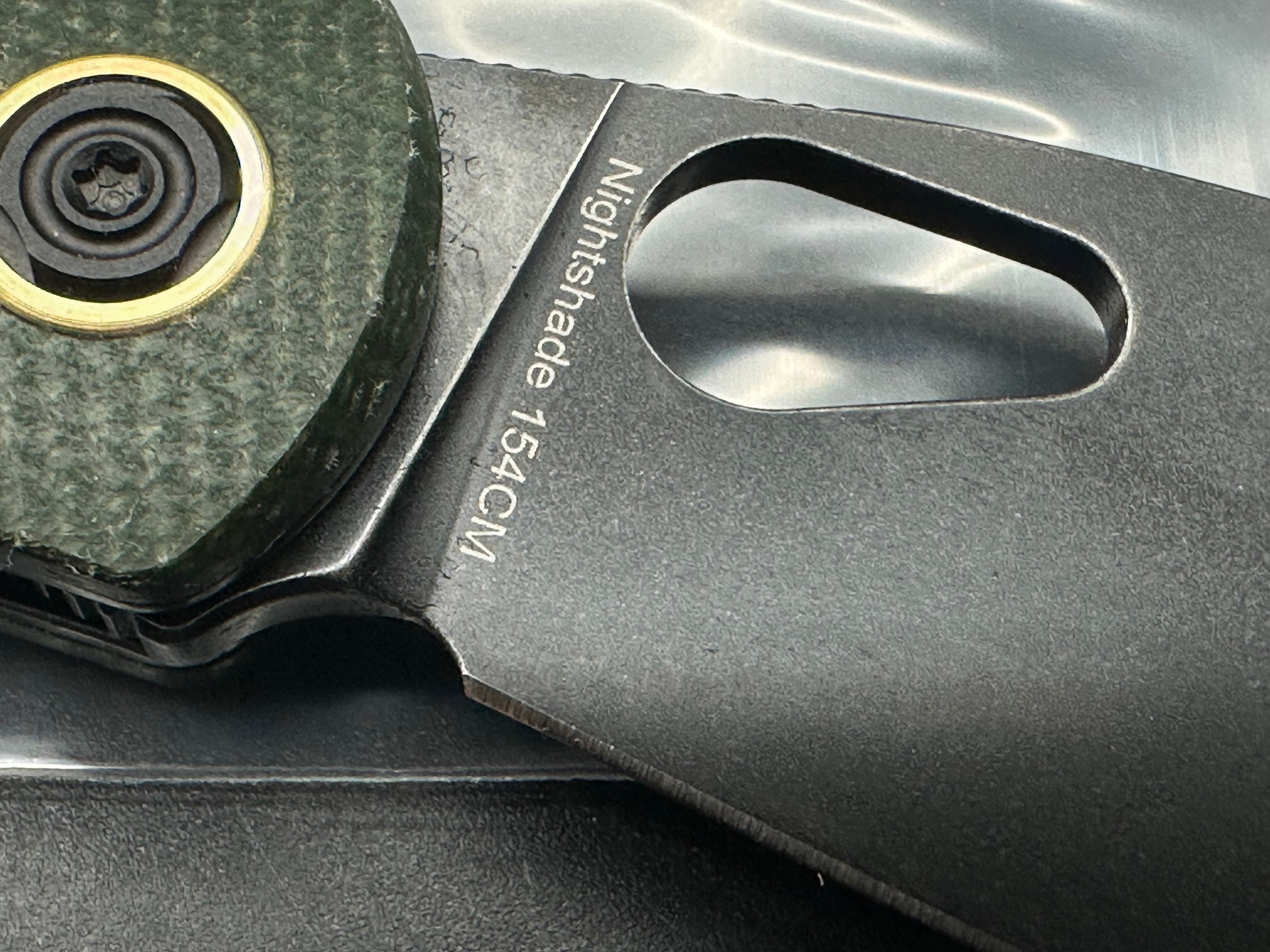 Vosteed Nightshade green micarta w/154CM blade