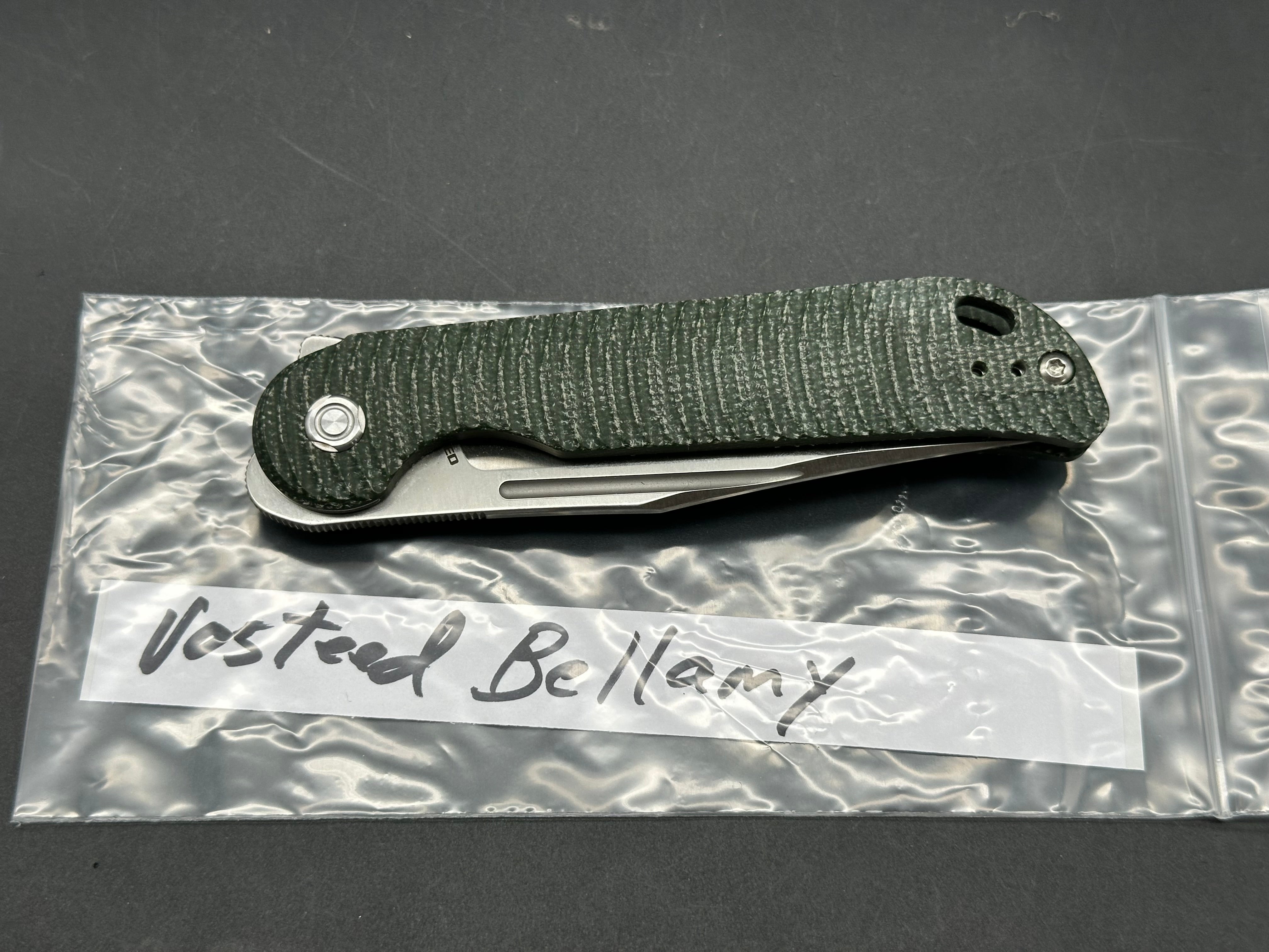 Vosteed Bellamy Green Micarta handle w/154CM blade