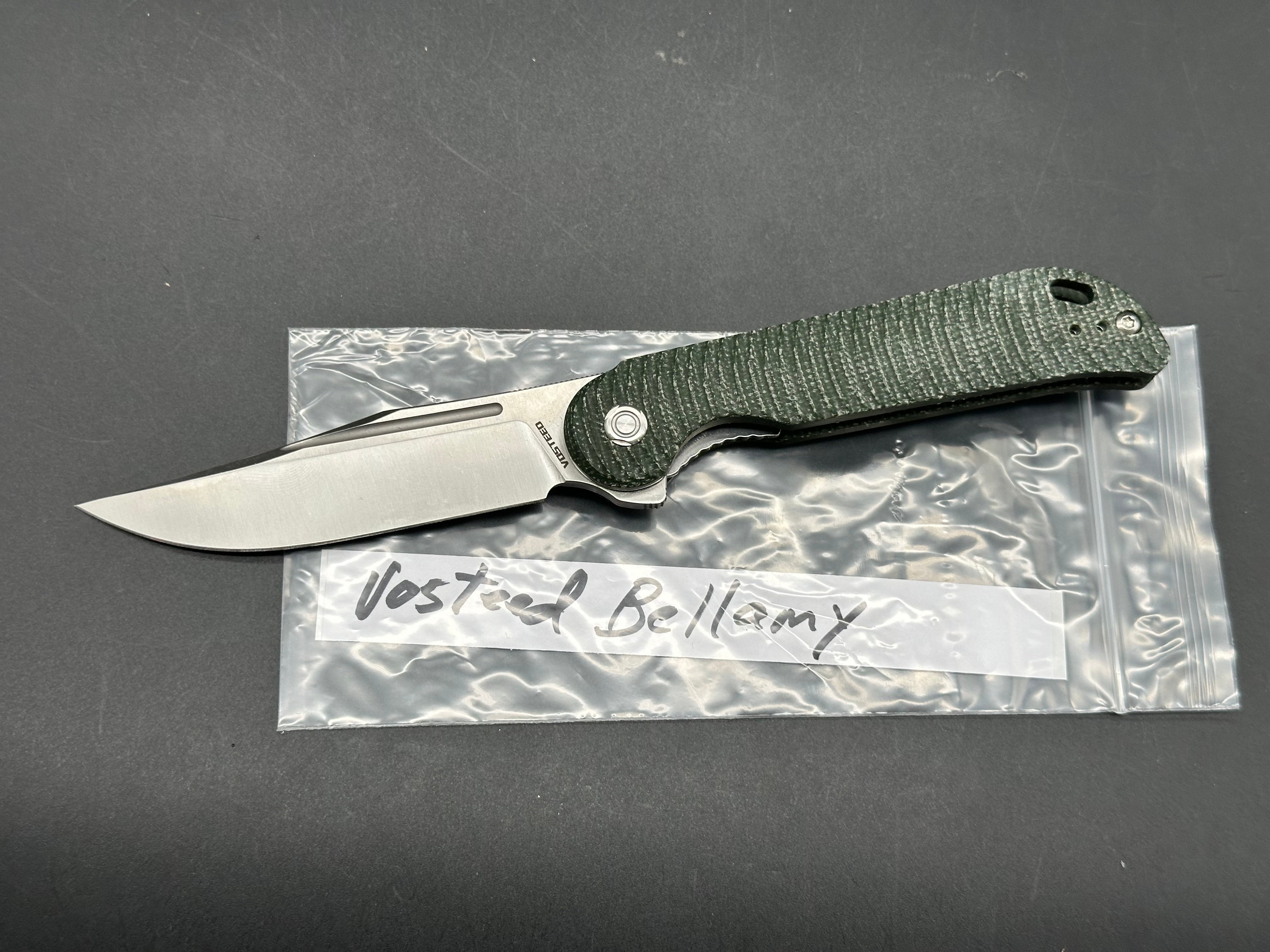 Vosteed Bellamy Green Micarta handle w/154CM blade