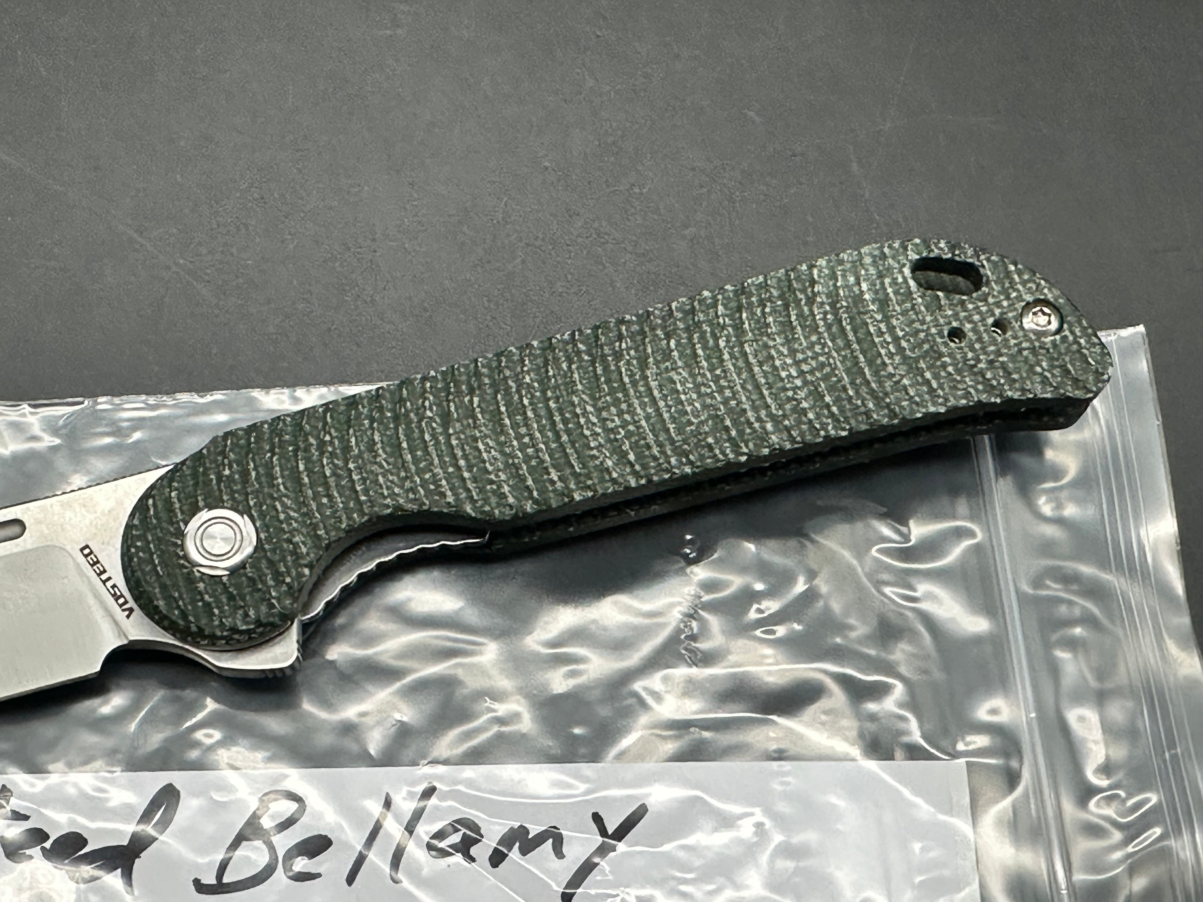Vosteed Bellamy Green Micarta handle w/154CM blade