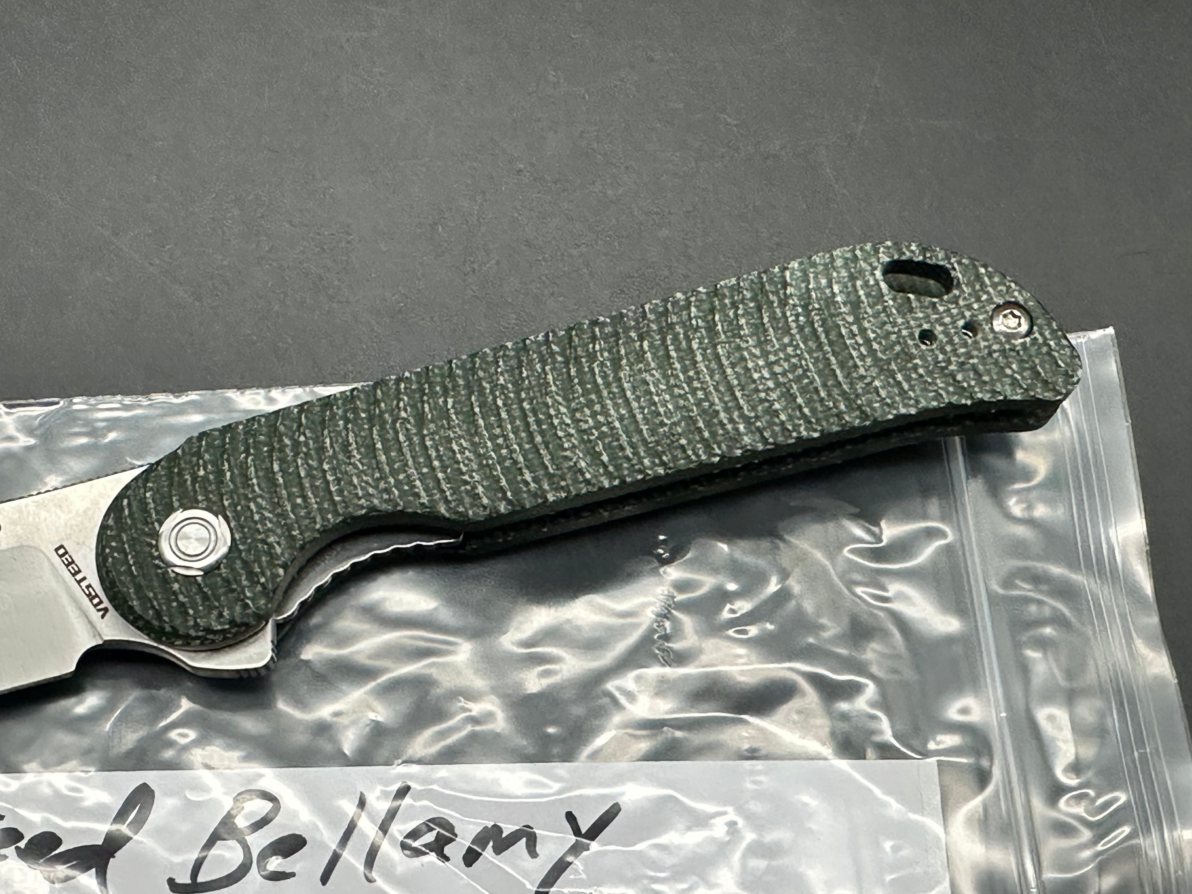 Vosteed Bellamy Green Micarta handle w/154CM blade