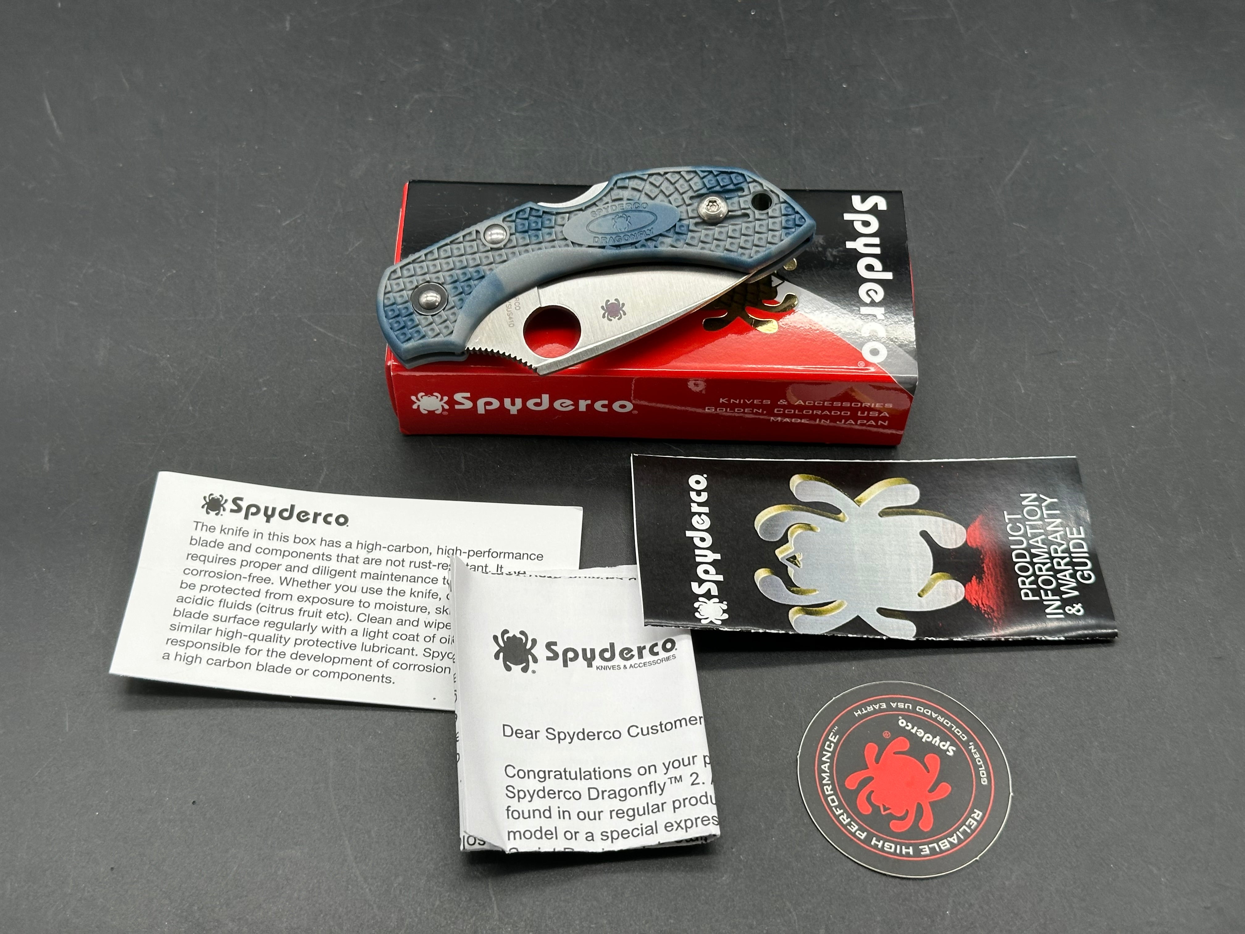 Spyderco Dragonfly Superblue Satin blade