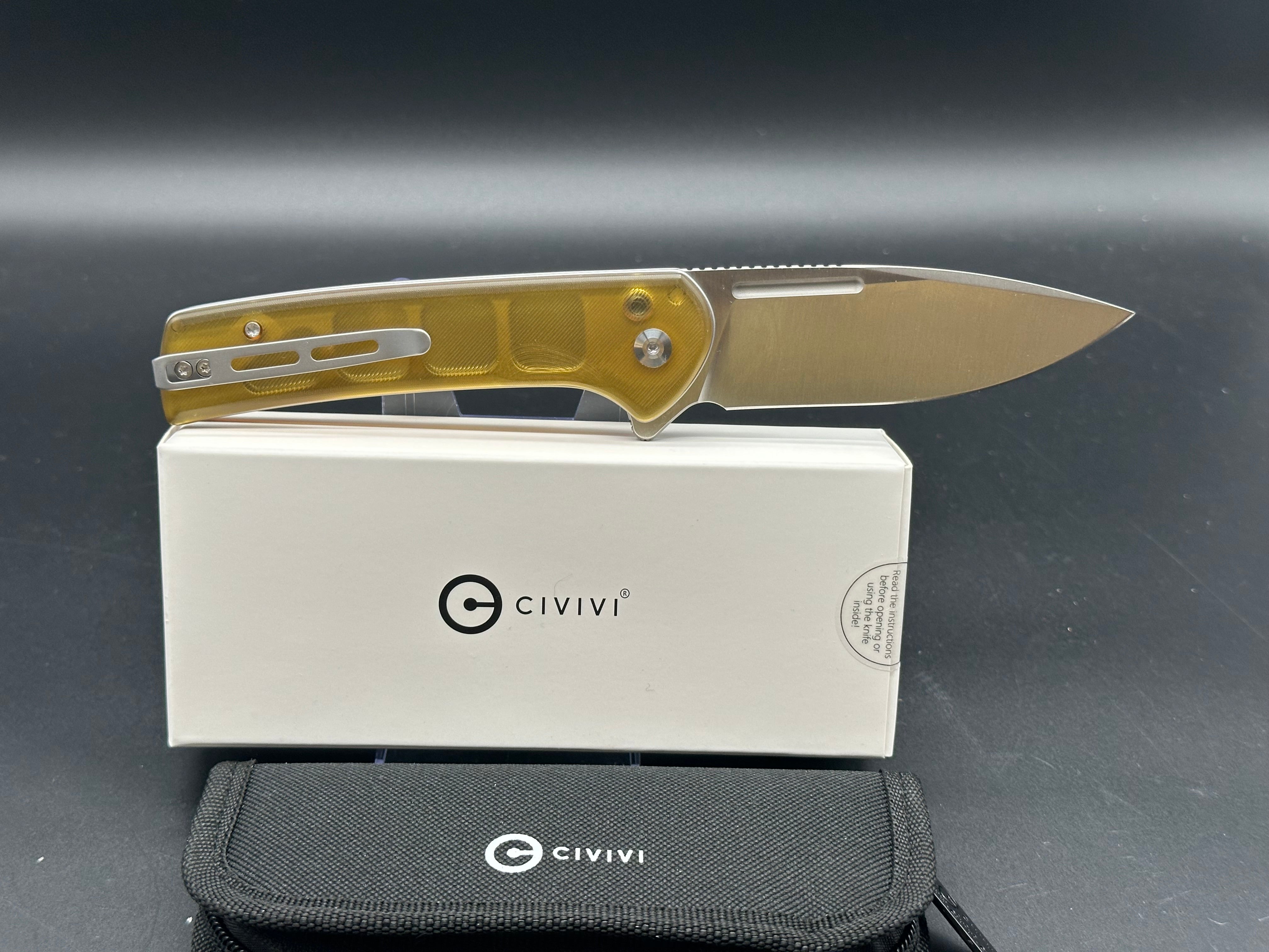 CIVIVI CONSPIRATOR FOLDING KNIFE ULTEM POLISHED HANDLE NITRO-V