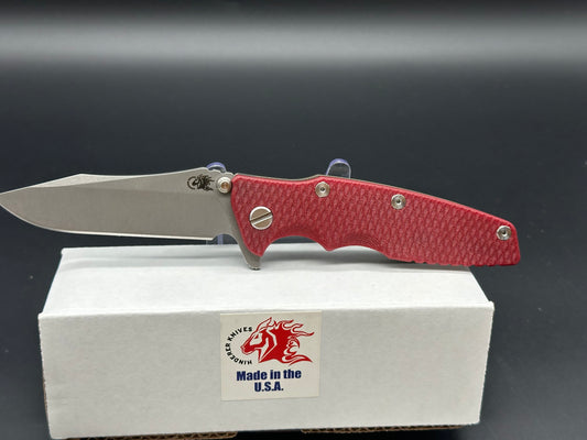 Hinderer Eklipse 3.5 Spear Point S45VN. Custom Battle Bronze Stars & Stripes Red G10