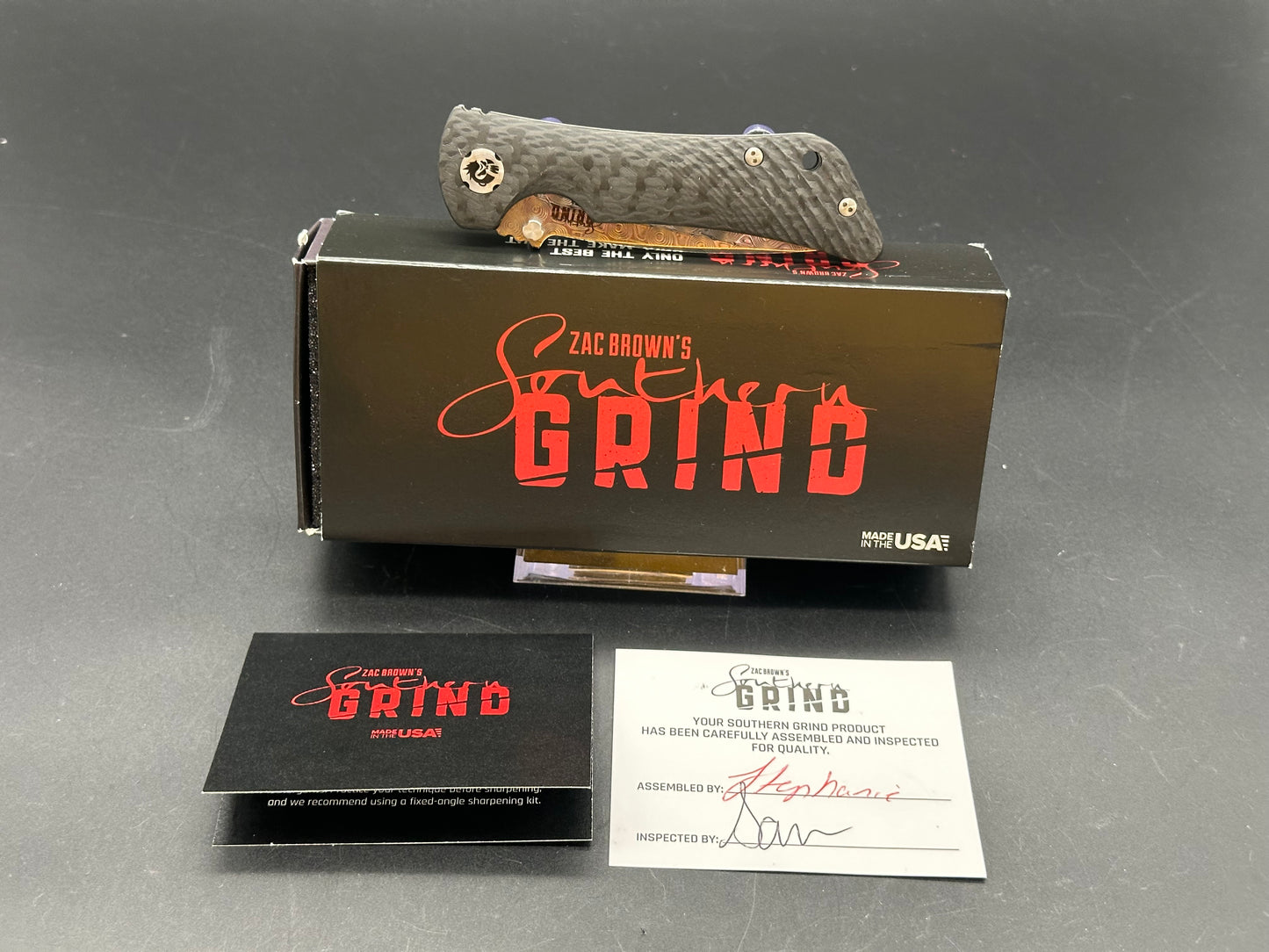 Southern Grind Spider Monkey Liner Lock Knife Carbon Fiber (3.25" Damascus)