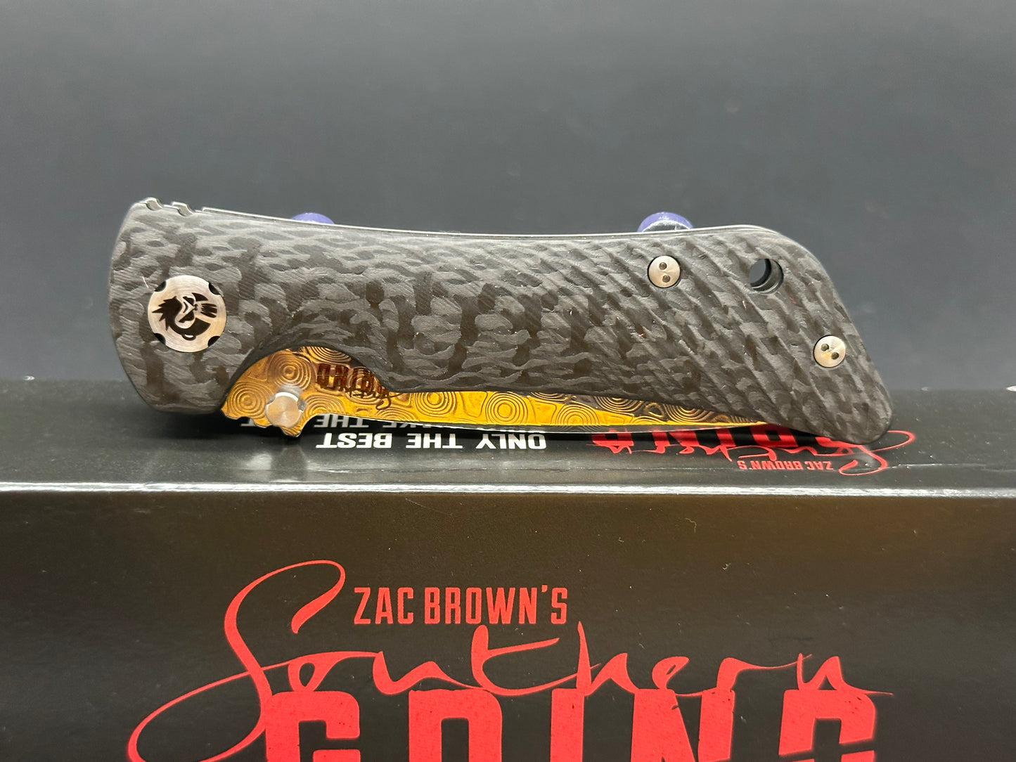 Southern Grind Spider Monkey Liner Lock Knife Carbon Fiber (3.25" Damascus)