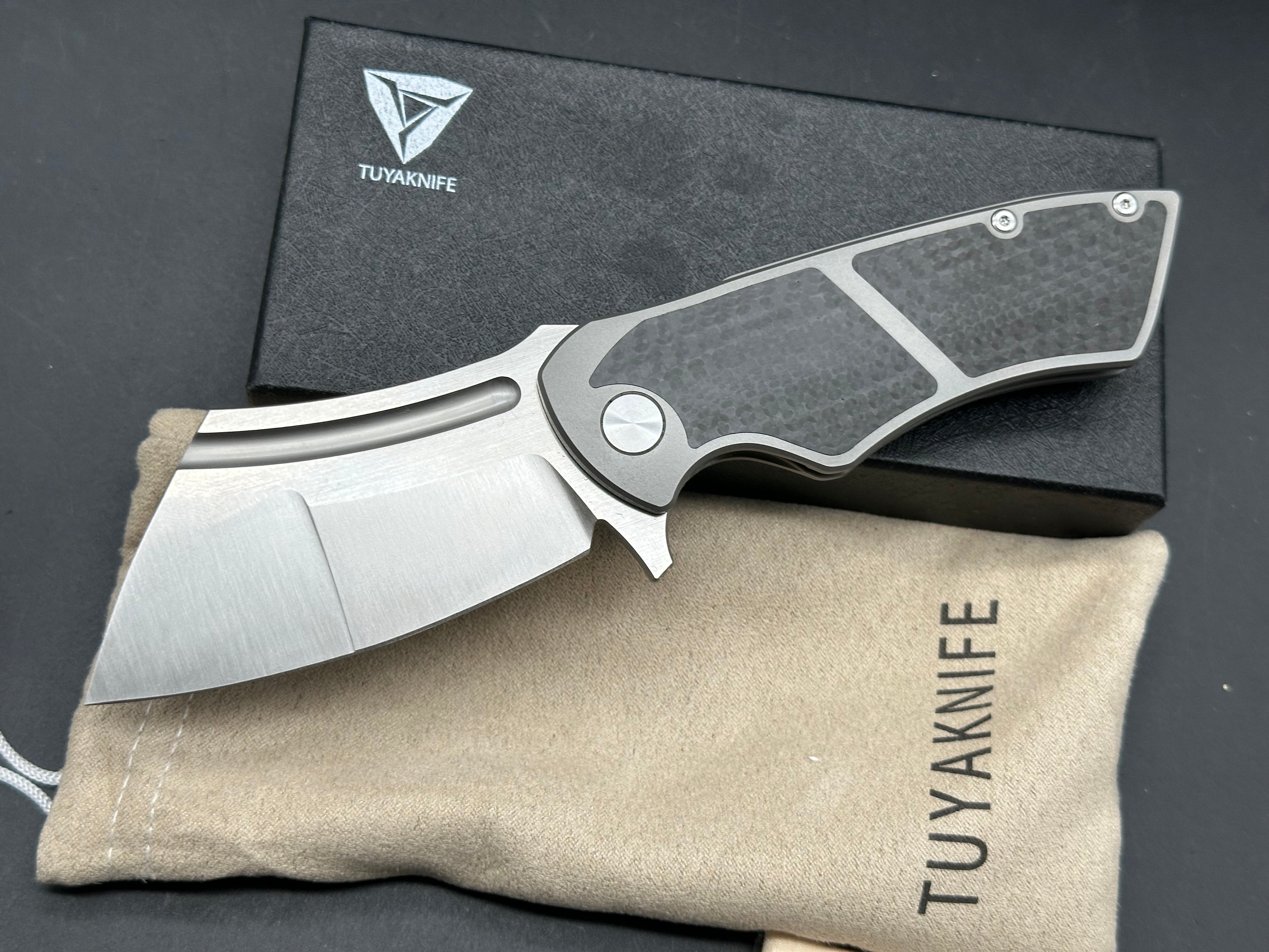 Tuya Knife Hellfire CF/Titanium handle w/S90V blade