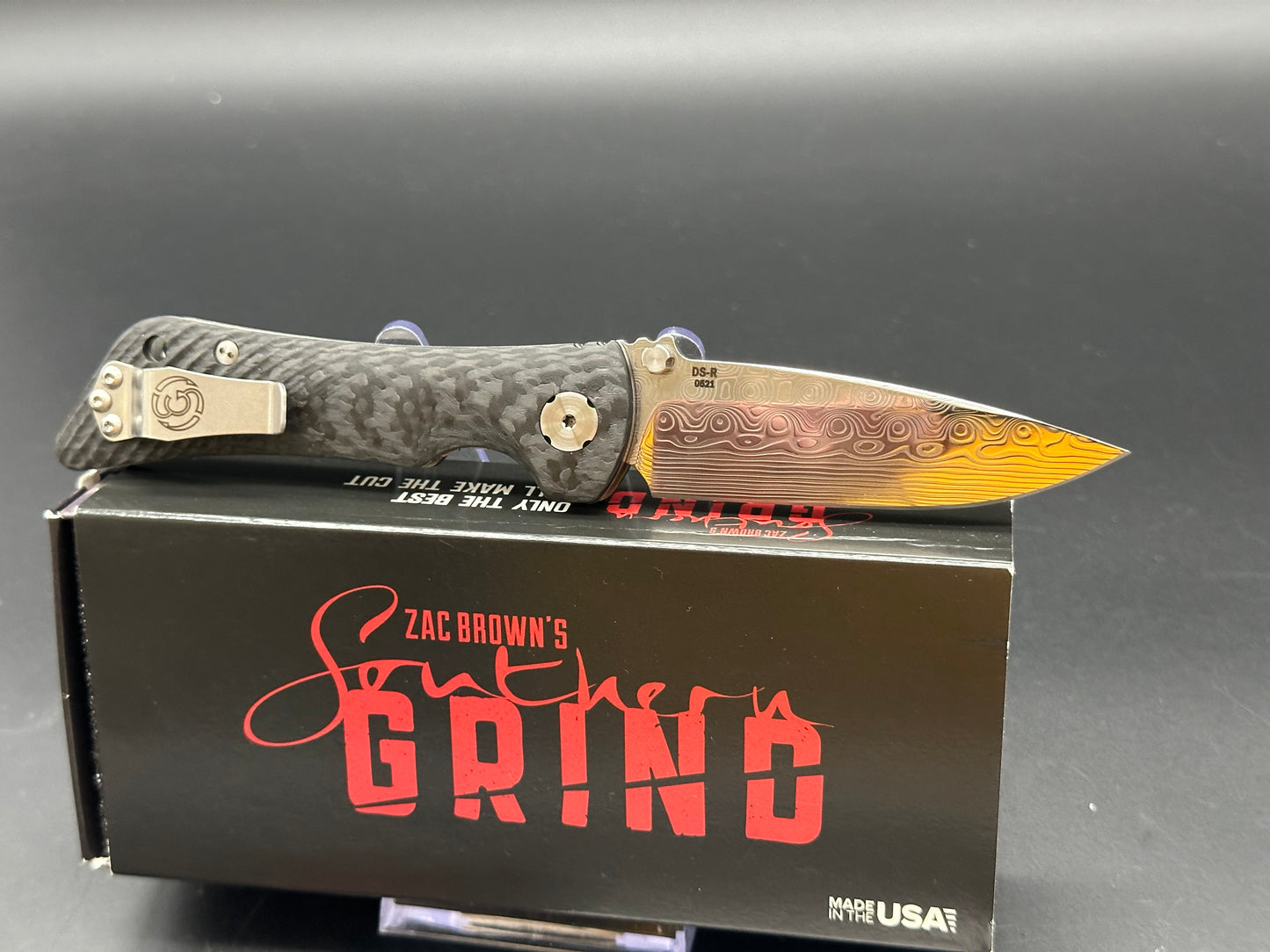 Southern Grind Spider Monkey Liner Lock Knife Carbon Fiber (3.25" Damascus)