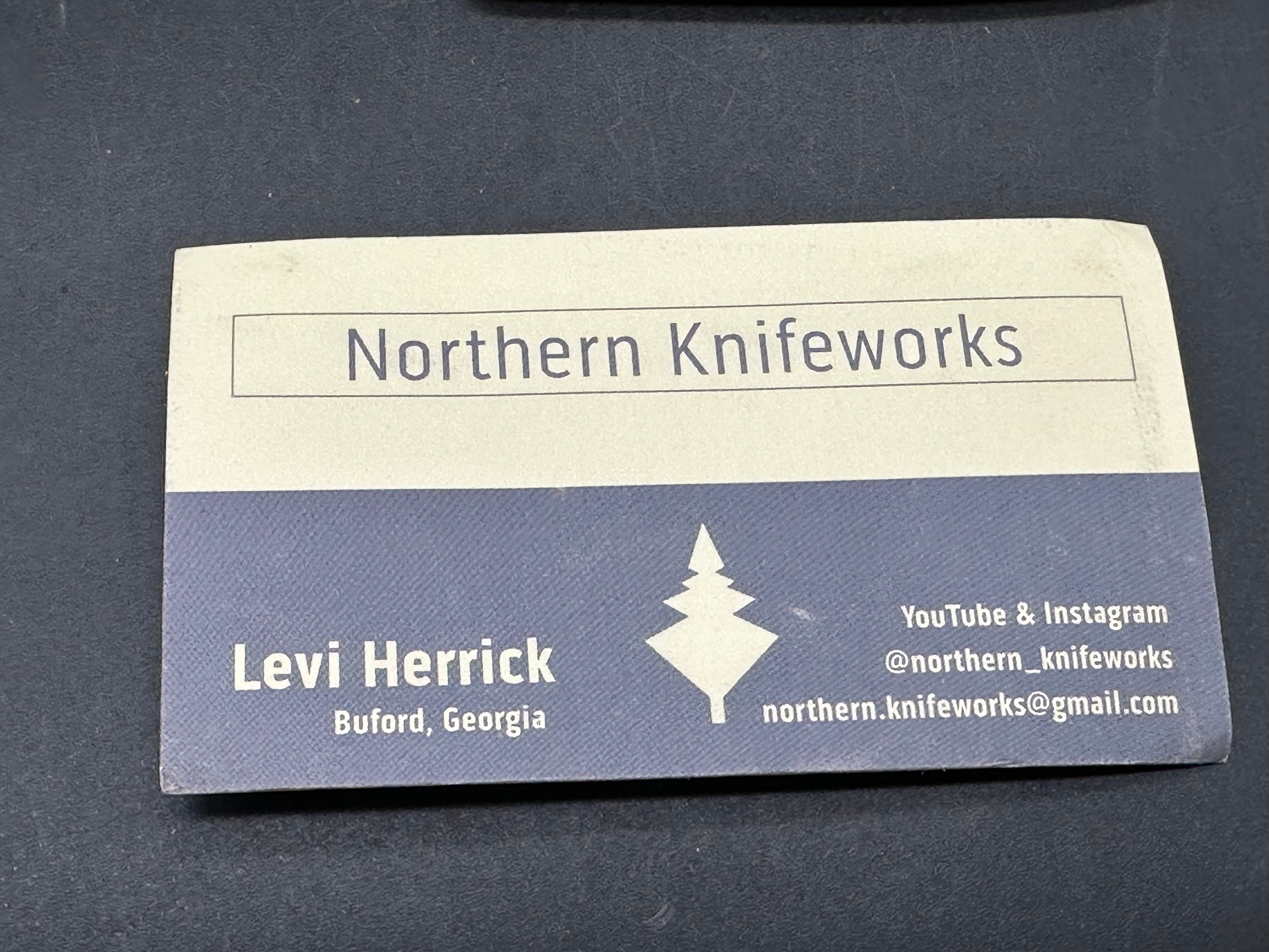 Northern Knifeworks Mink K390. Black Micarta scales with red G-10 liners. Tru-Hide kydex sheath