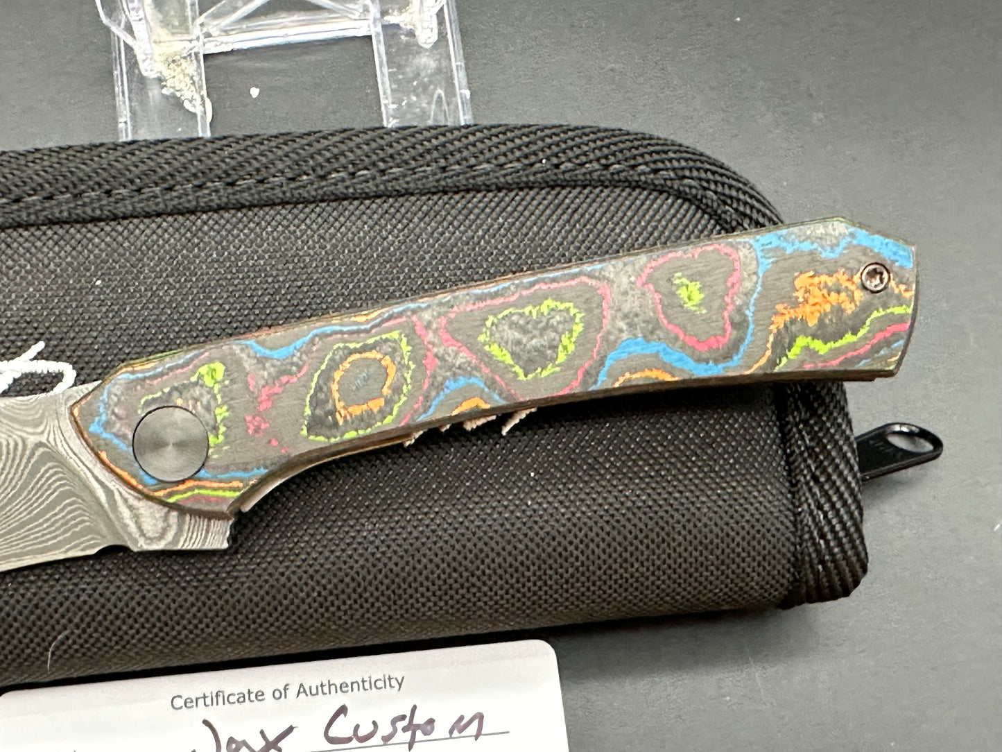 Dan Carrahar Jax Custom 80's Camo Carbon and Nichols Wavepool Damascus