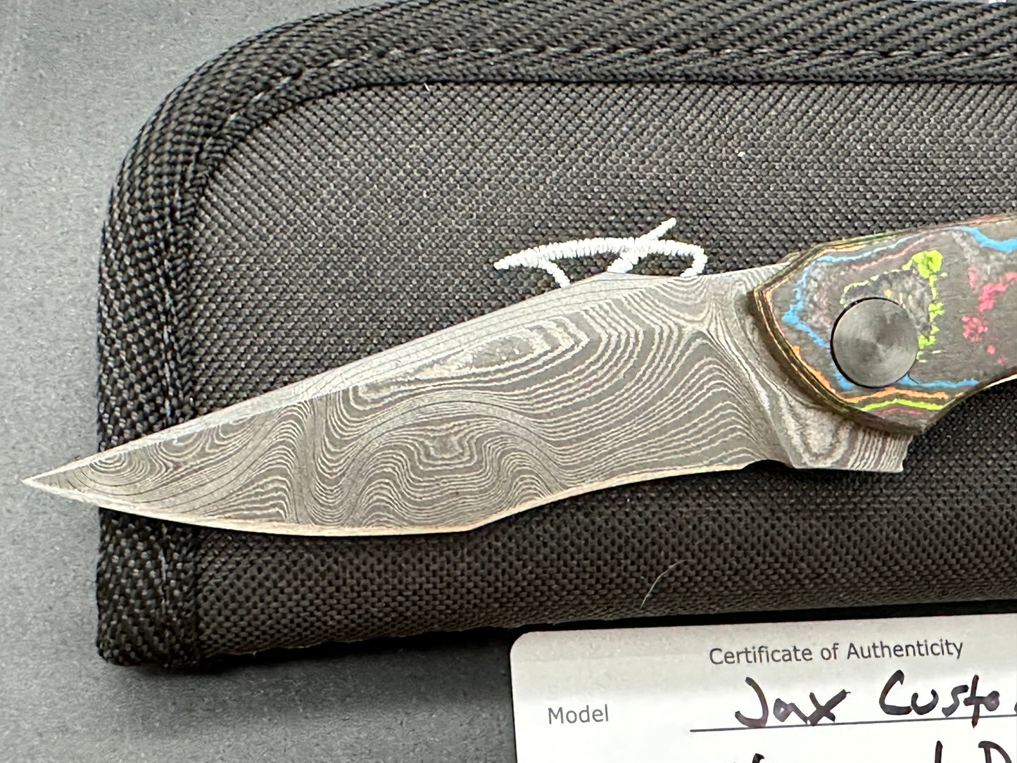 Dan Carrahar Jax Custom 80's Camo Carbon and Nichols Wavepool Damascus