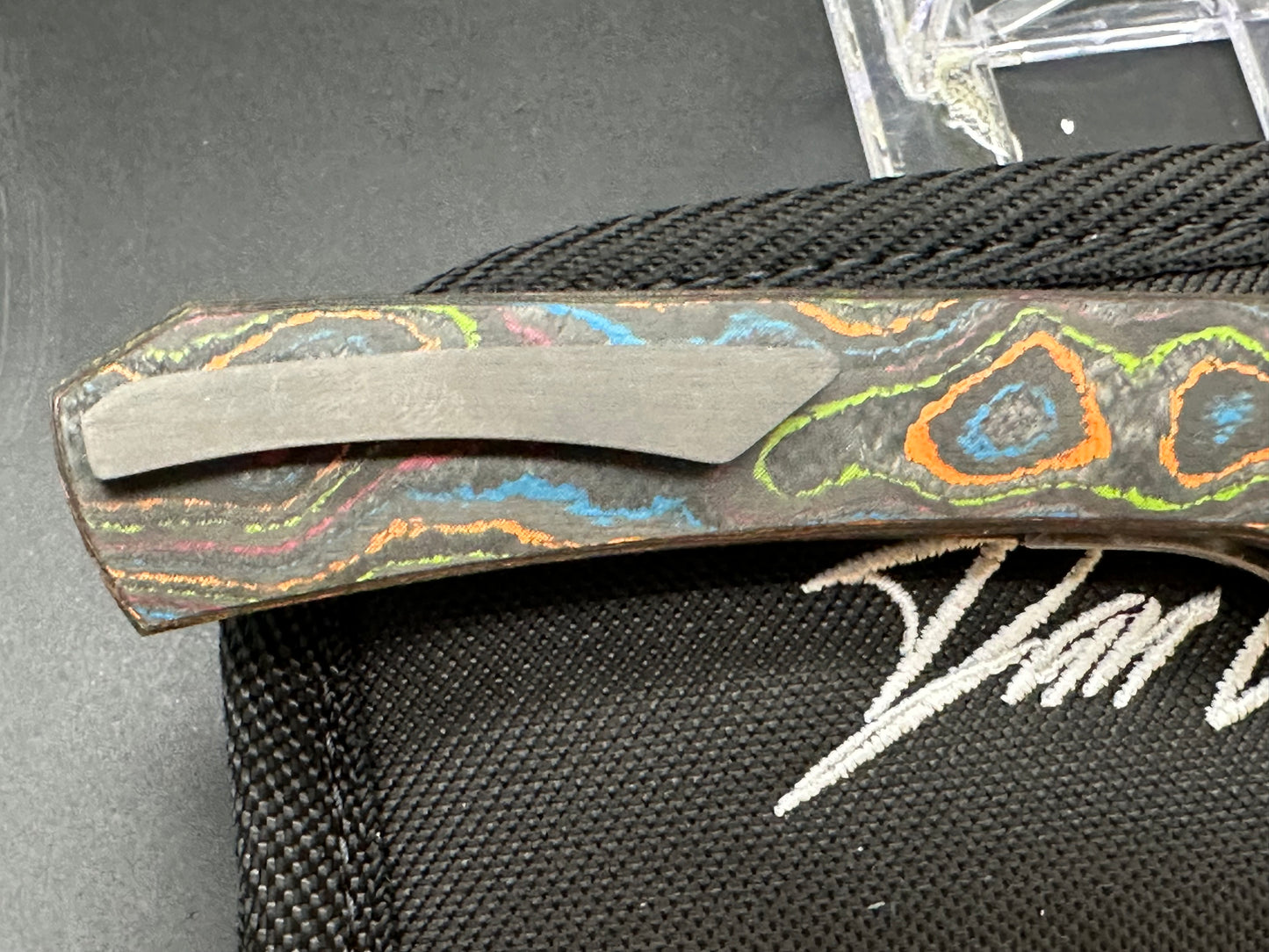 Dan Carrahar Jax Custom 80's Camo Carbon and Nichols Wavepool Damascus