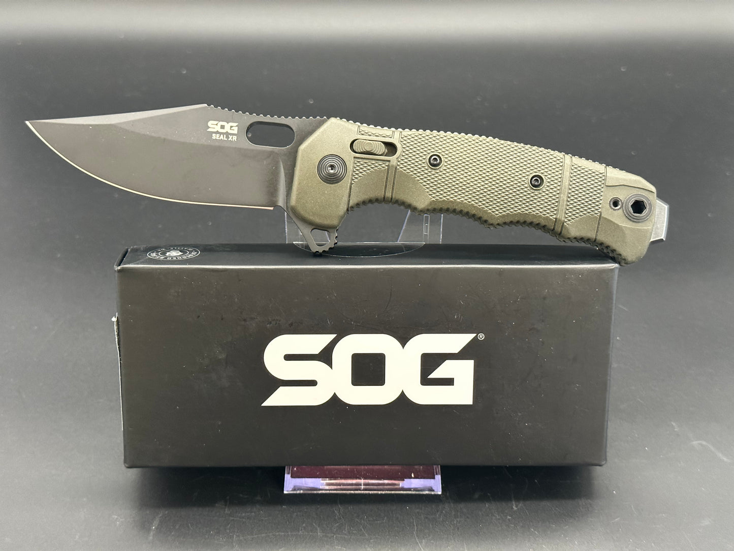 SOG SEAL XR FLIPPER KNIFE OD Green