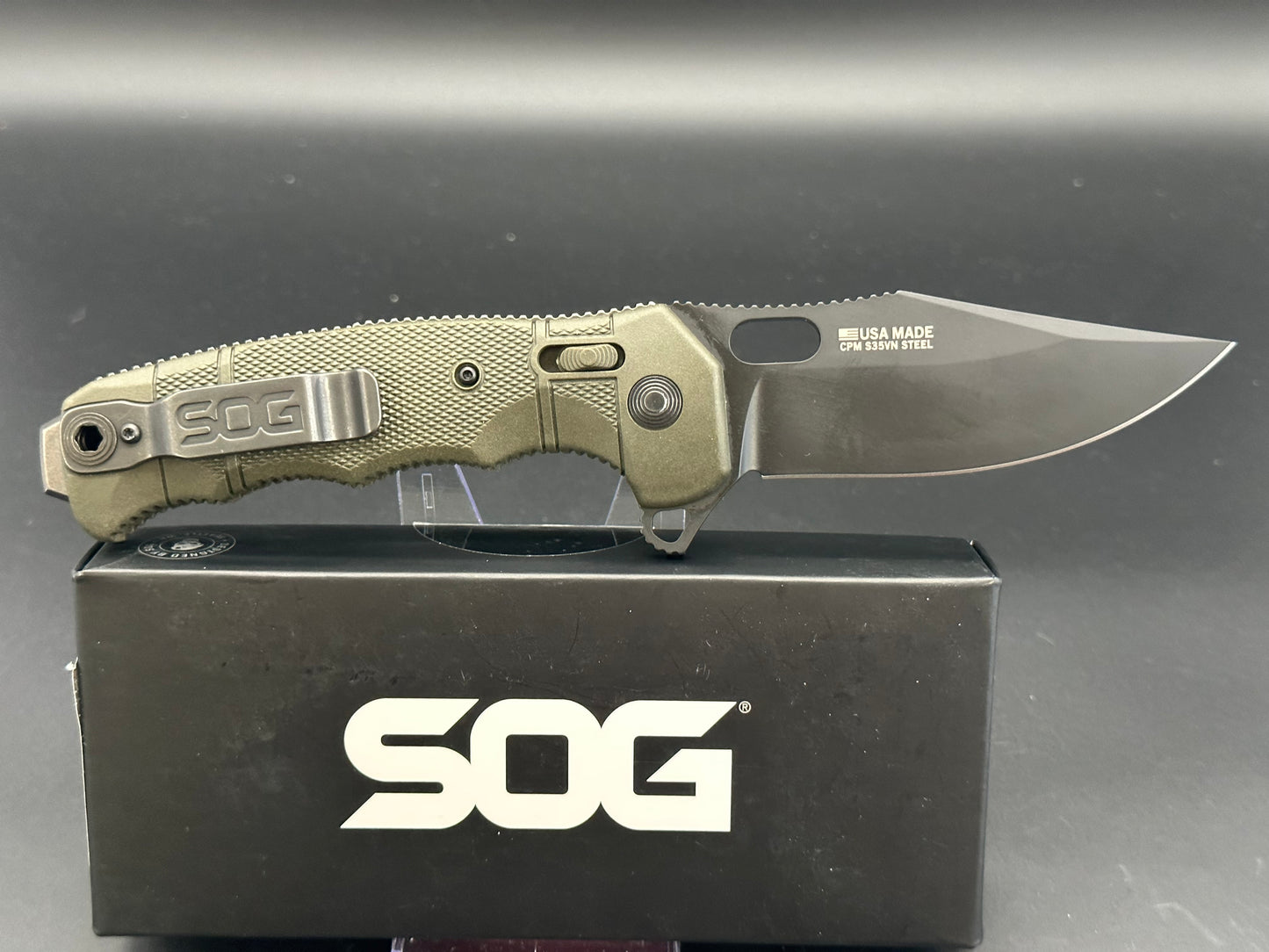 SOG SEAL XR FLIPPER KNIFE OD Green