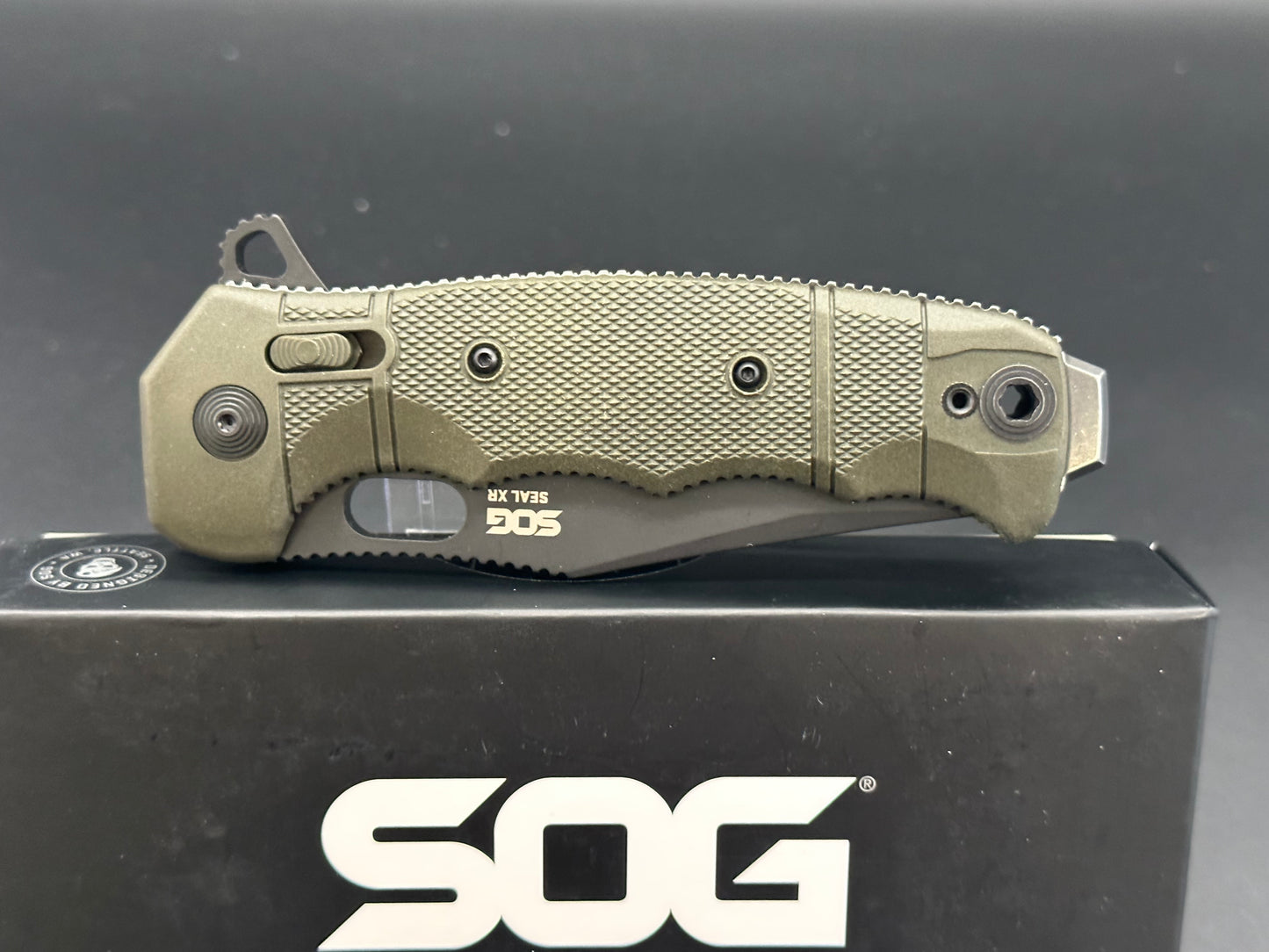 SOG SEAL XR FLIPPER KNIFE OD Green