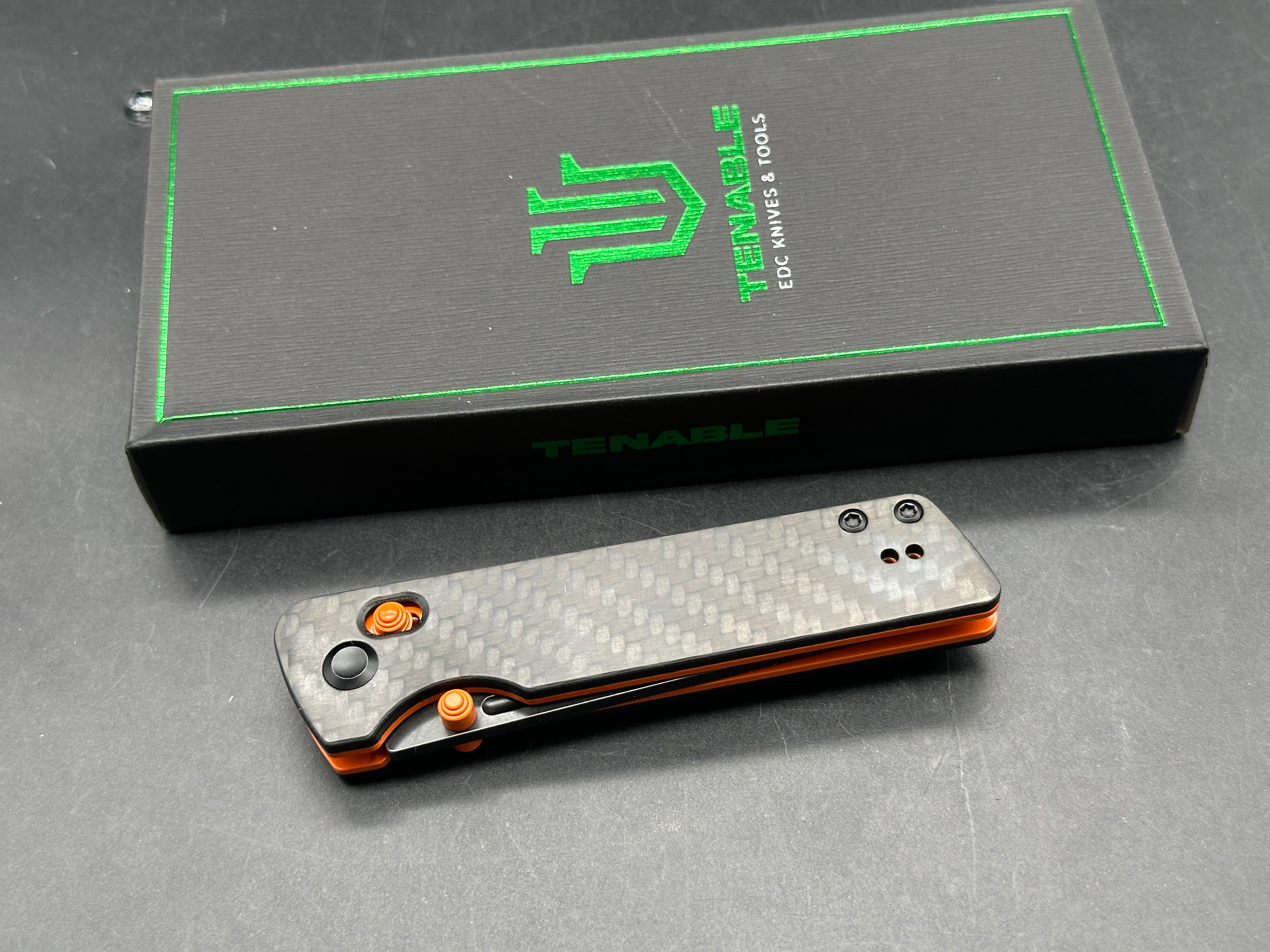 Tenable Anomaly Crossbar Lock | 3.14" Blackwash Nitro V | Twill Carbon FIber & G10